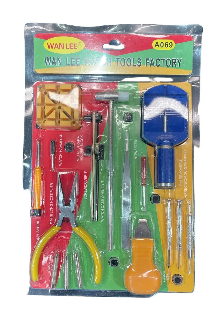 A069 Kit De reparación de relojes 16 piezas