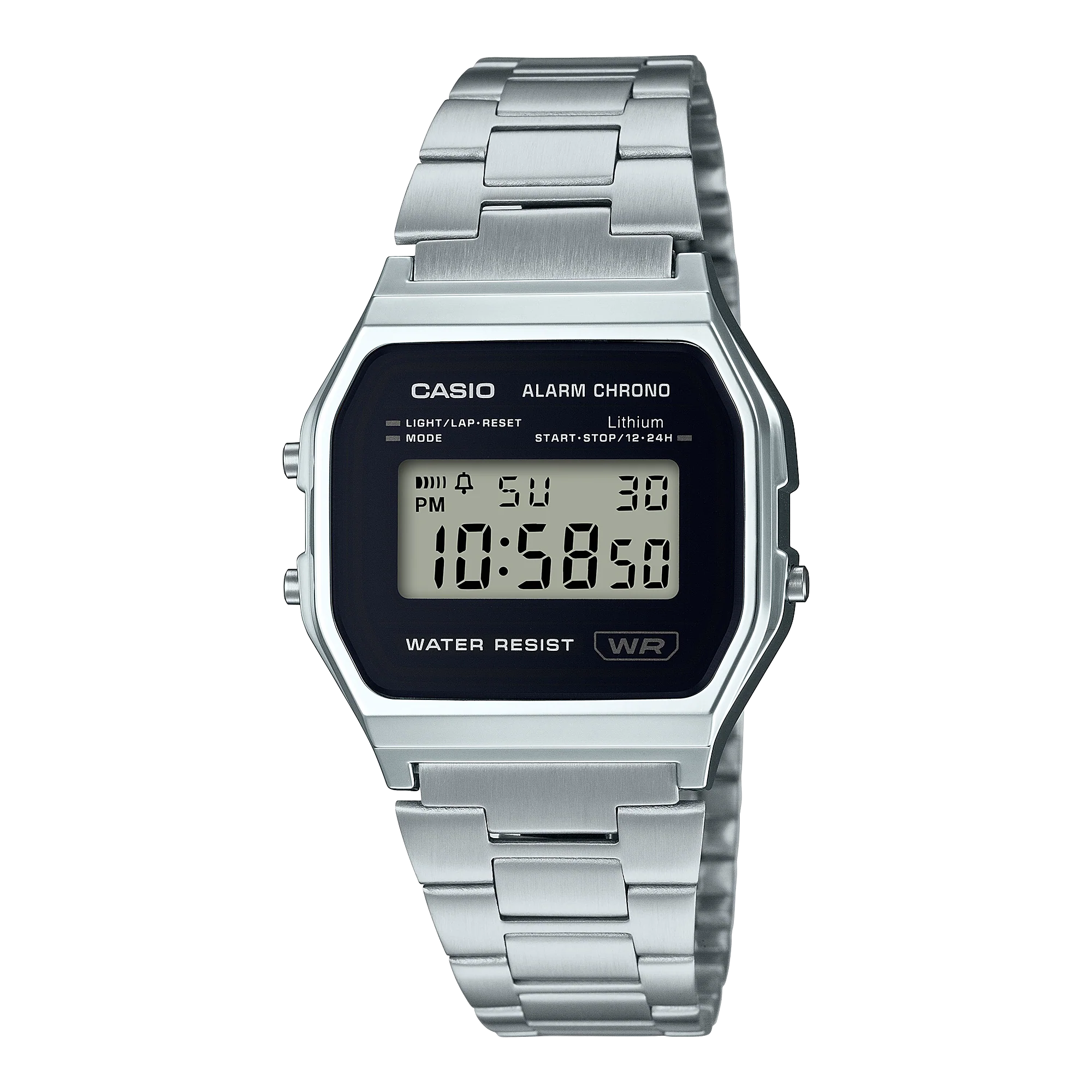 A158WEA-1 Reloj Casio Digital unisex correa de metal