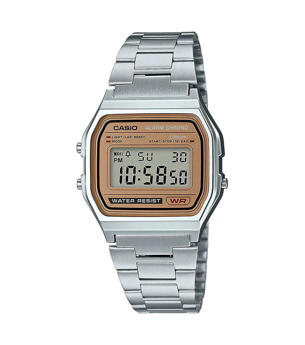 A158WEA-9 Reloj Casio unisex pulsera de metal