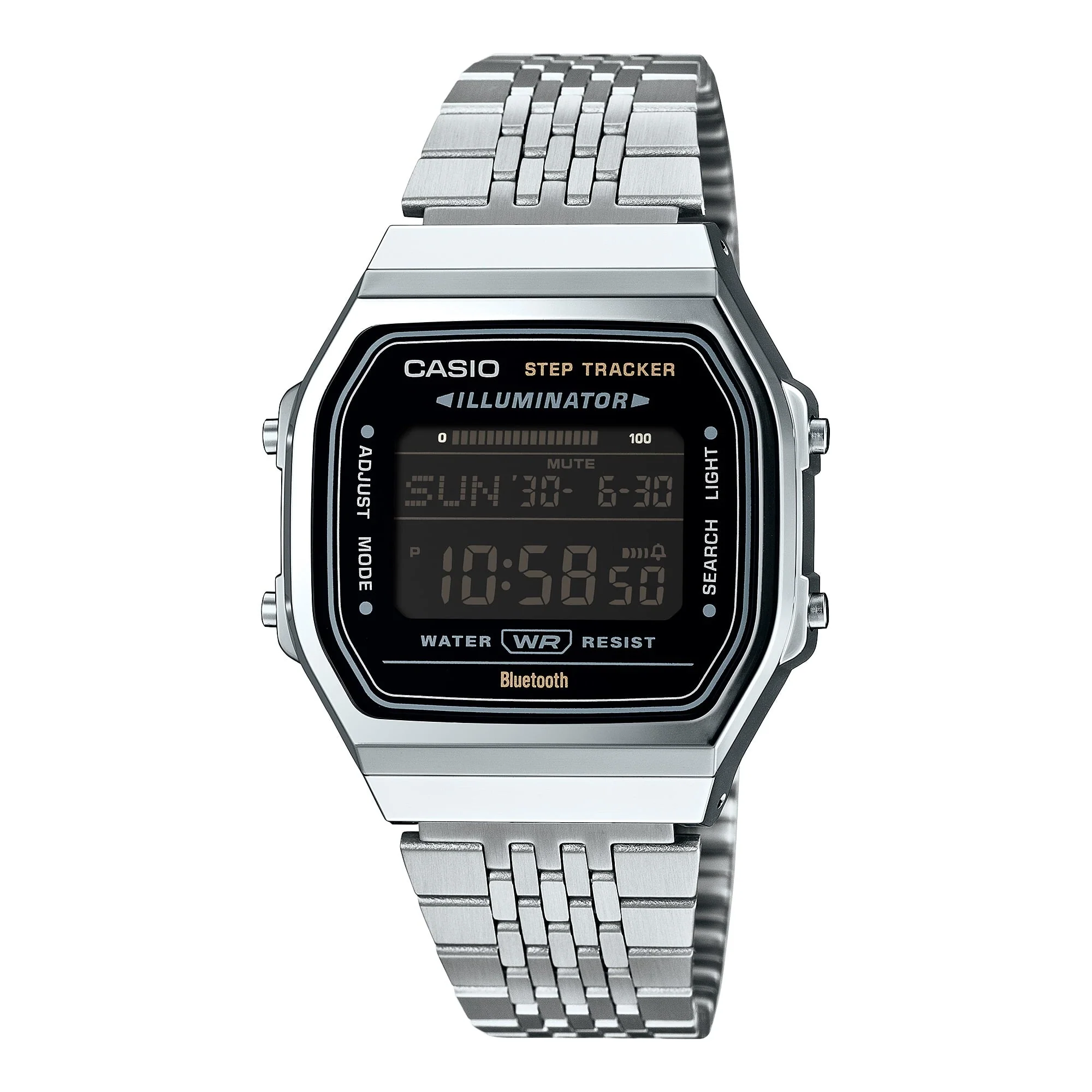 ABL-100WE-1B Casio reloj unisex con pulsera de metal con bluetooth