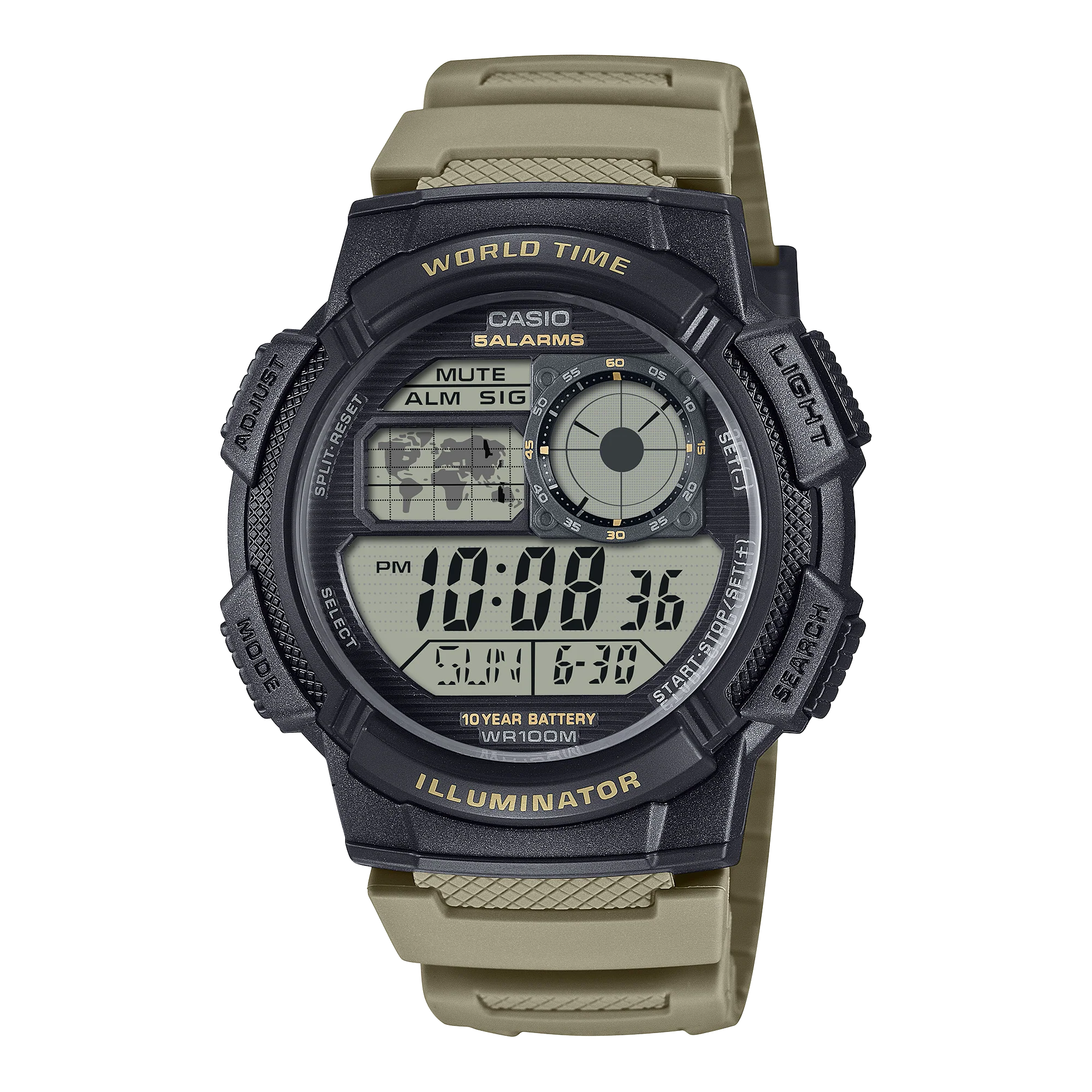 AE-1000W-5AV Reloj Casio de hombre correa de silicona 48 mm 10 años de bateria