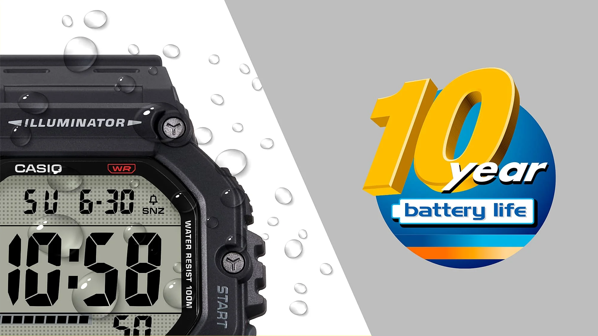 AE-1600H-1AV Casio Reloj unisex pulsera de caucho 10 años de batería - Image 3