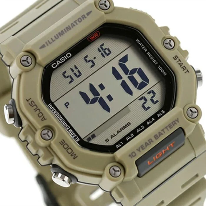 AE-1600H-5AV Casio Reloj unisex pulsera de caucho 10 años de batería - Image 5