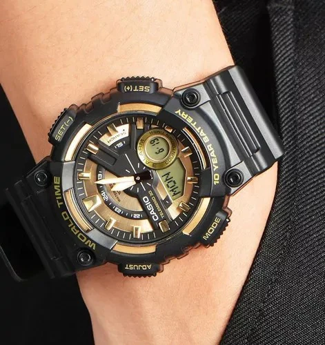 AEQ-110BW-9AV Reloj Casio para Hombre, Hora Mundial, Telememo 30, 10 Años de Batería - Image 2