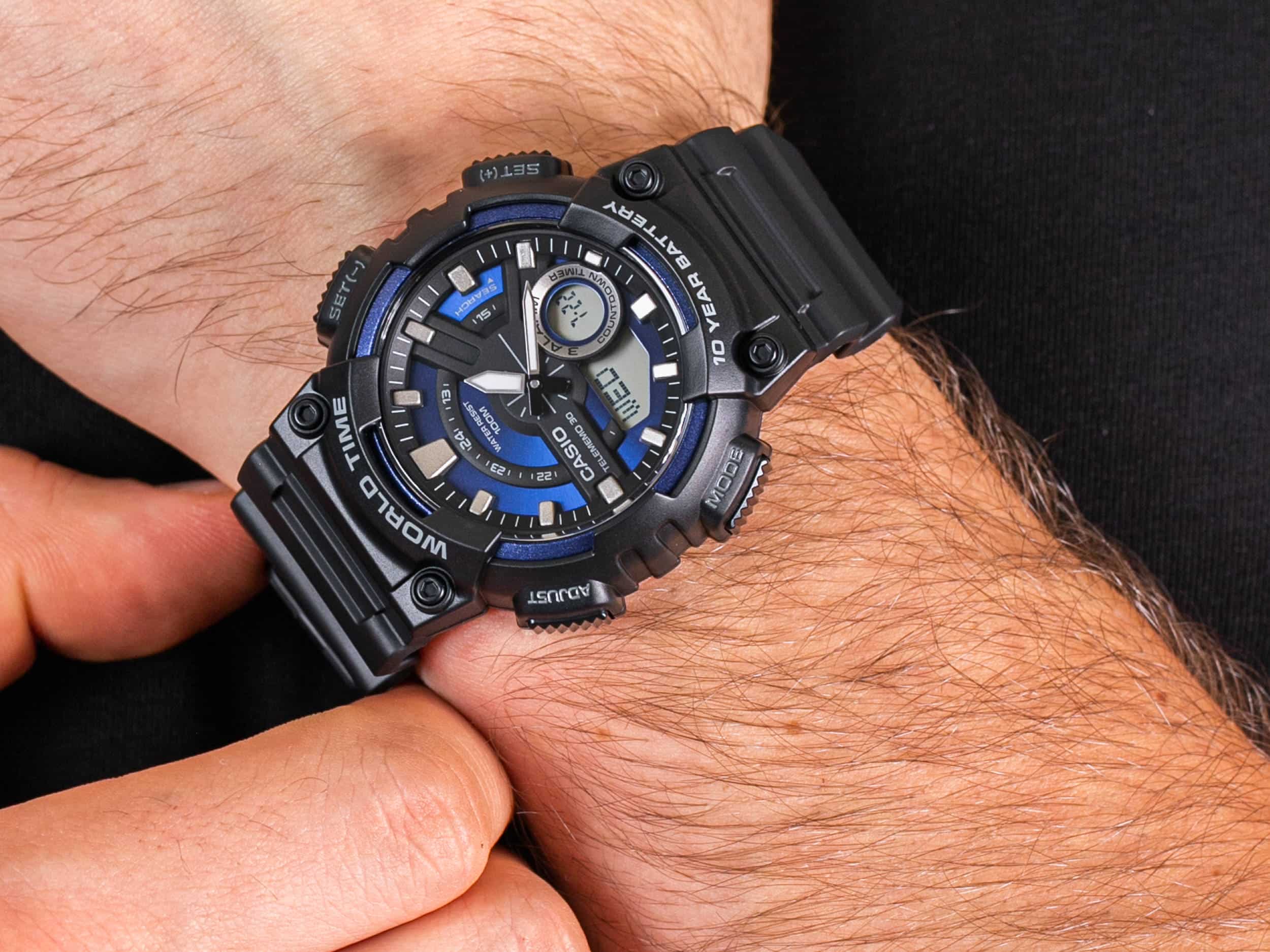 AEQ-110W-2A2VCF Reloj Casio para Hombre, Hora Mundial, Telememo 30, 10 Años de Batería - Image 3