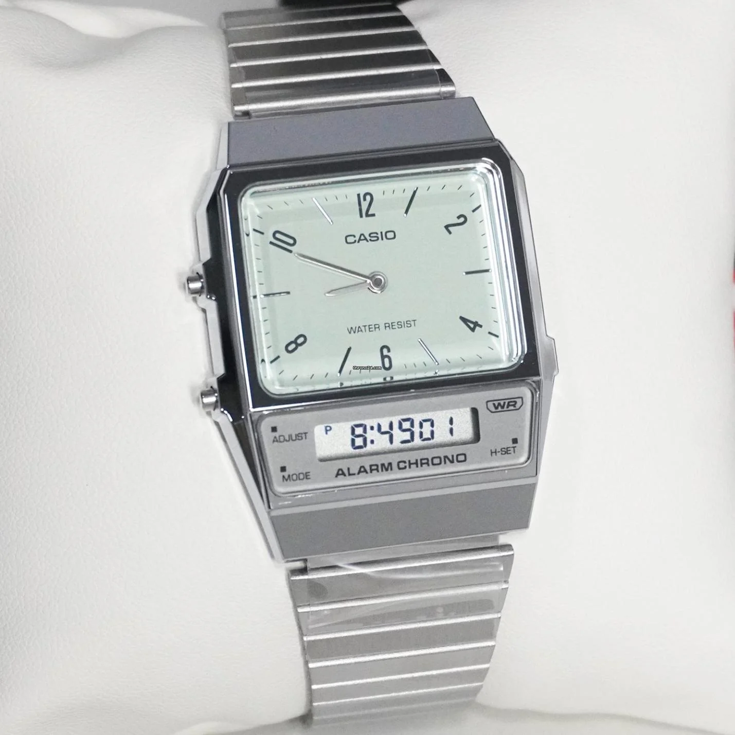 AQ-800E-7A2 Reloj Casio Vintage Clásico para caballero y dama con Pulsera de Metal y Doble Hora - Image 2