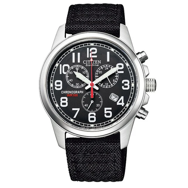 AT0200-13E Citizen Chandler reloj para caballero correa de tela Eco-drive