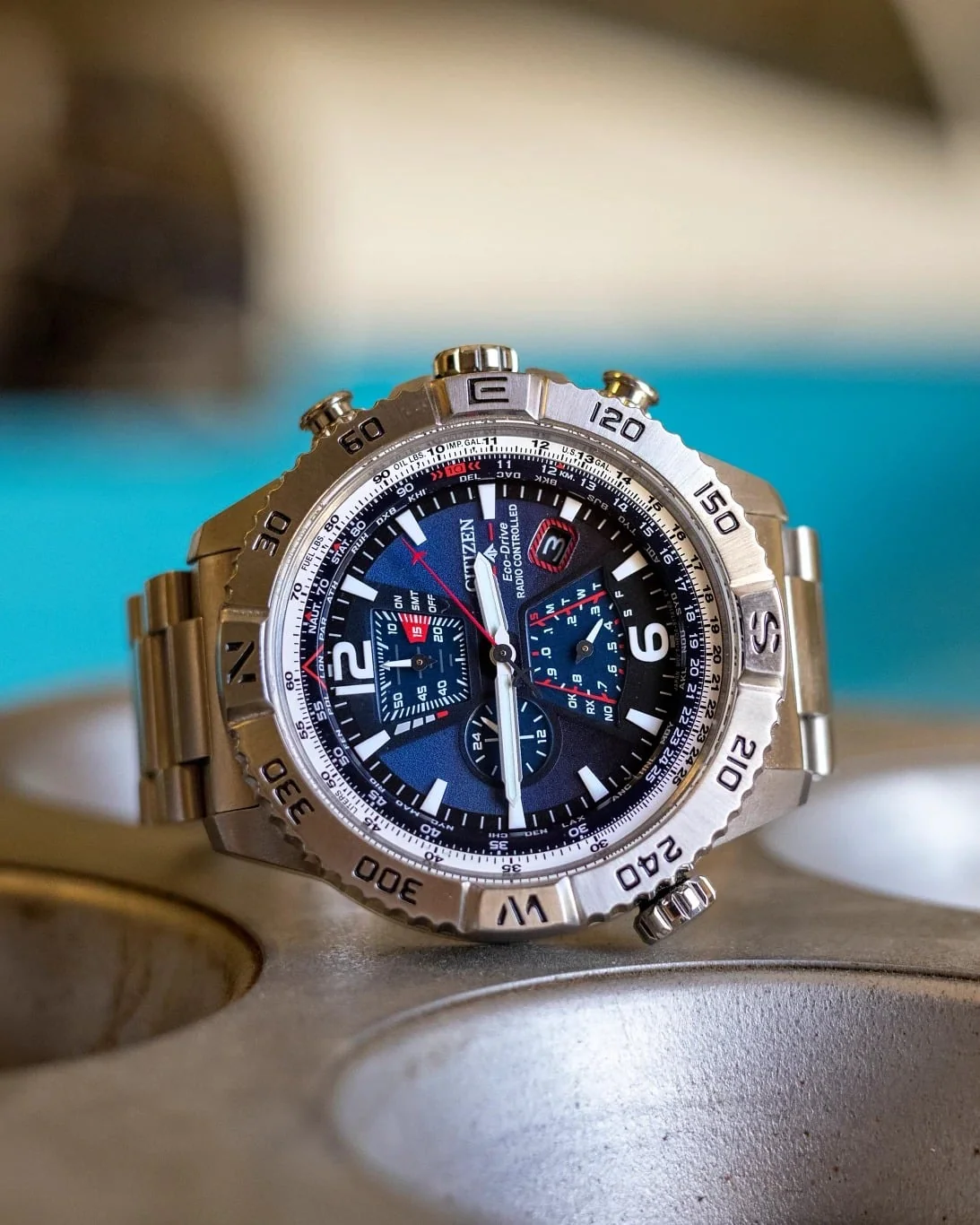 AT8220-55L Citizen Promaster Navihawk Eco-drive reloj para caballero pulsera de metal - Image 2