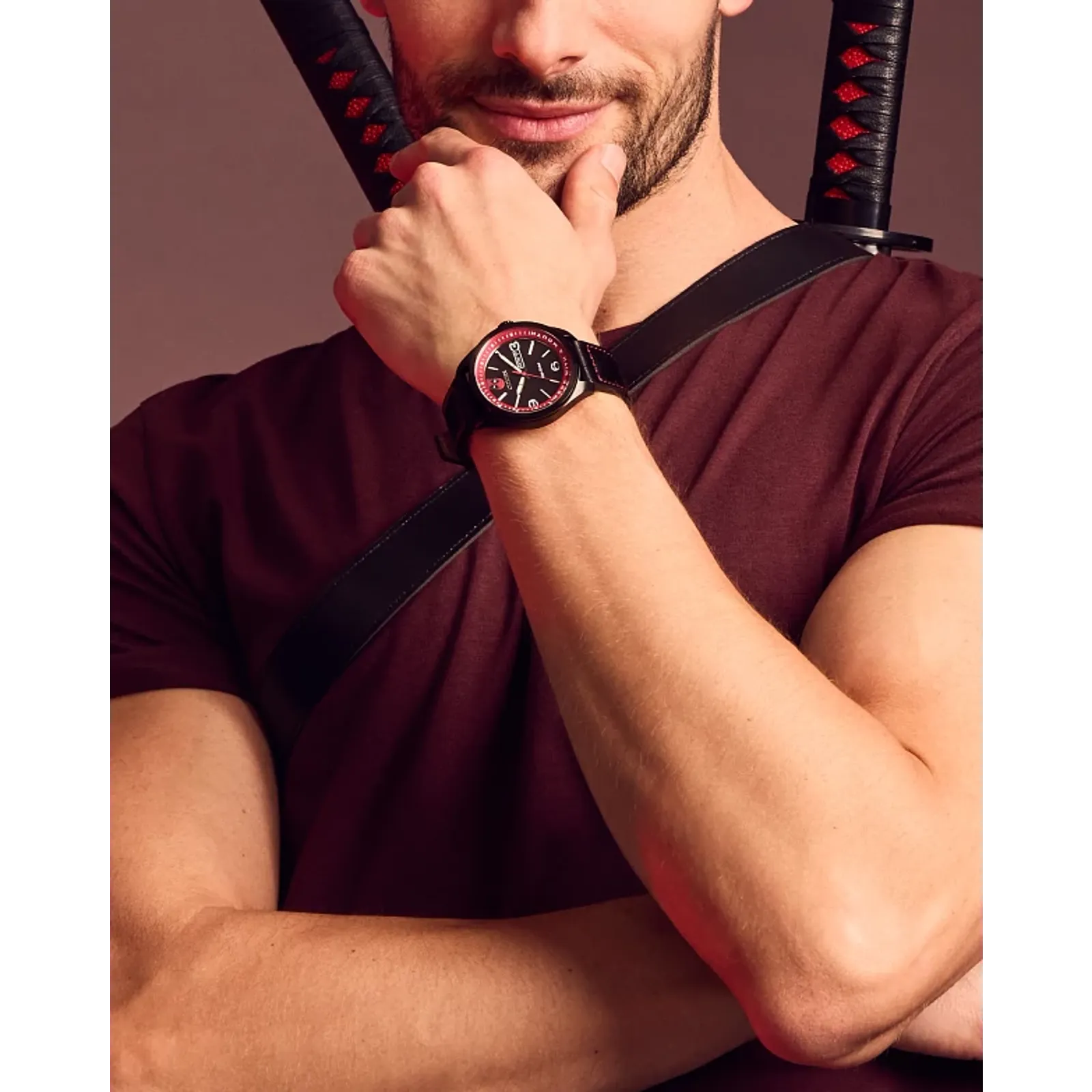 AW0145-02W Citizen Here comes Deadpool Marvel Edition de caballero pulsera de cuero Eco-drive - Image 3