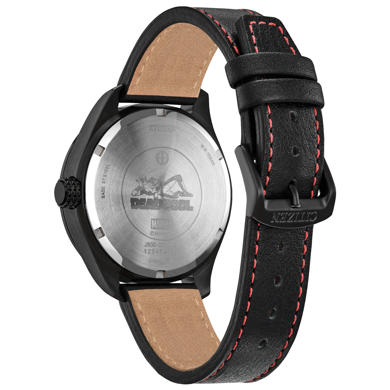 AW0145-02W Citizen Here comes Deadpool Marvel Edition de caballero pulsera de cuero Eco-drive - Image 6