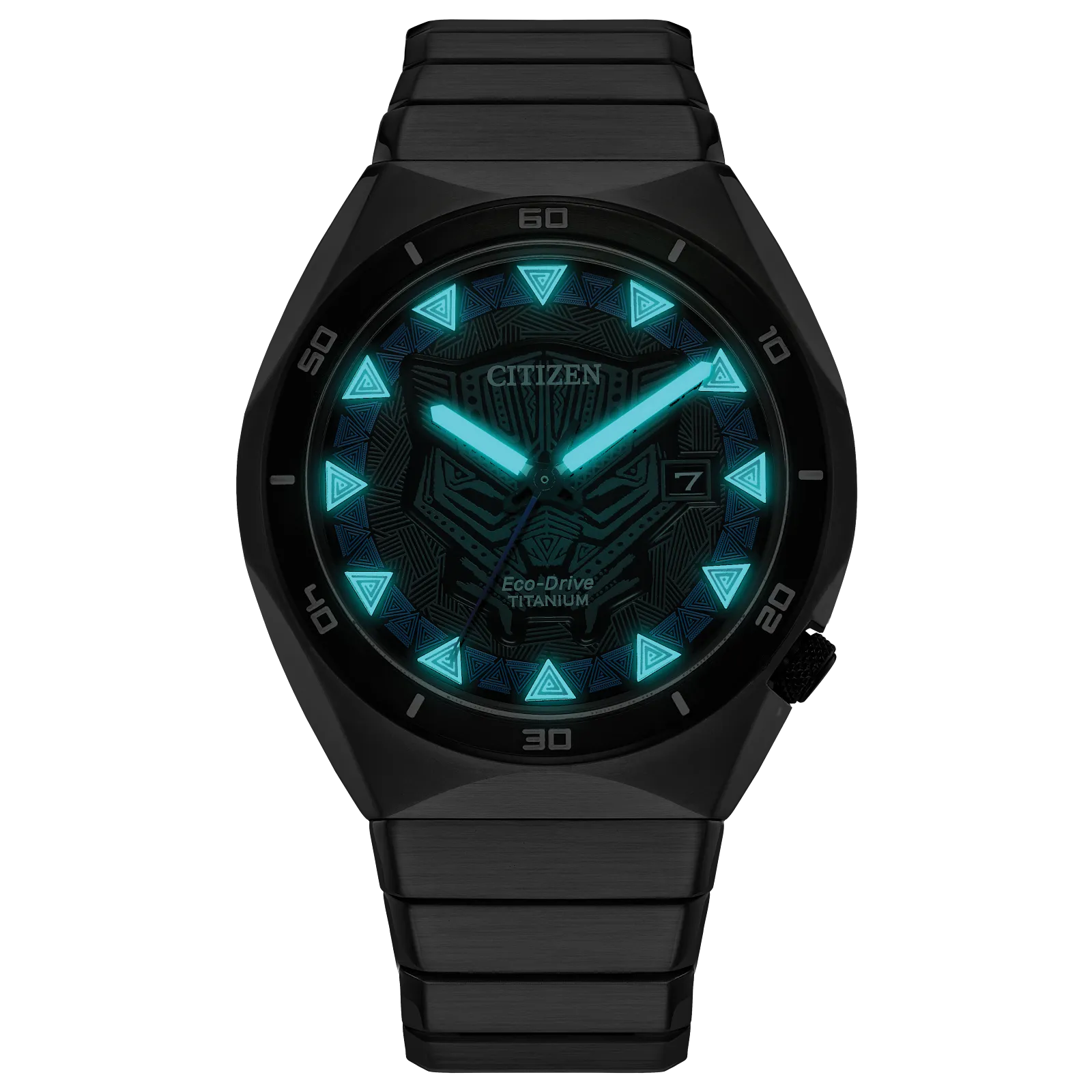 AW1668-50W Citizen Black Panter Marvel Edition de hombre pulsera de acero inoxidable Eco-drive - Image 6