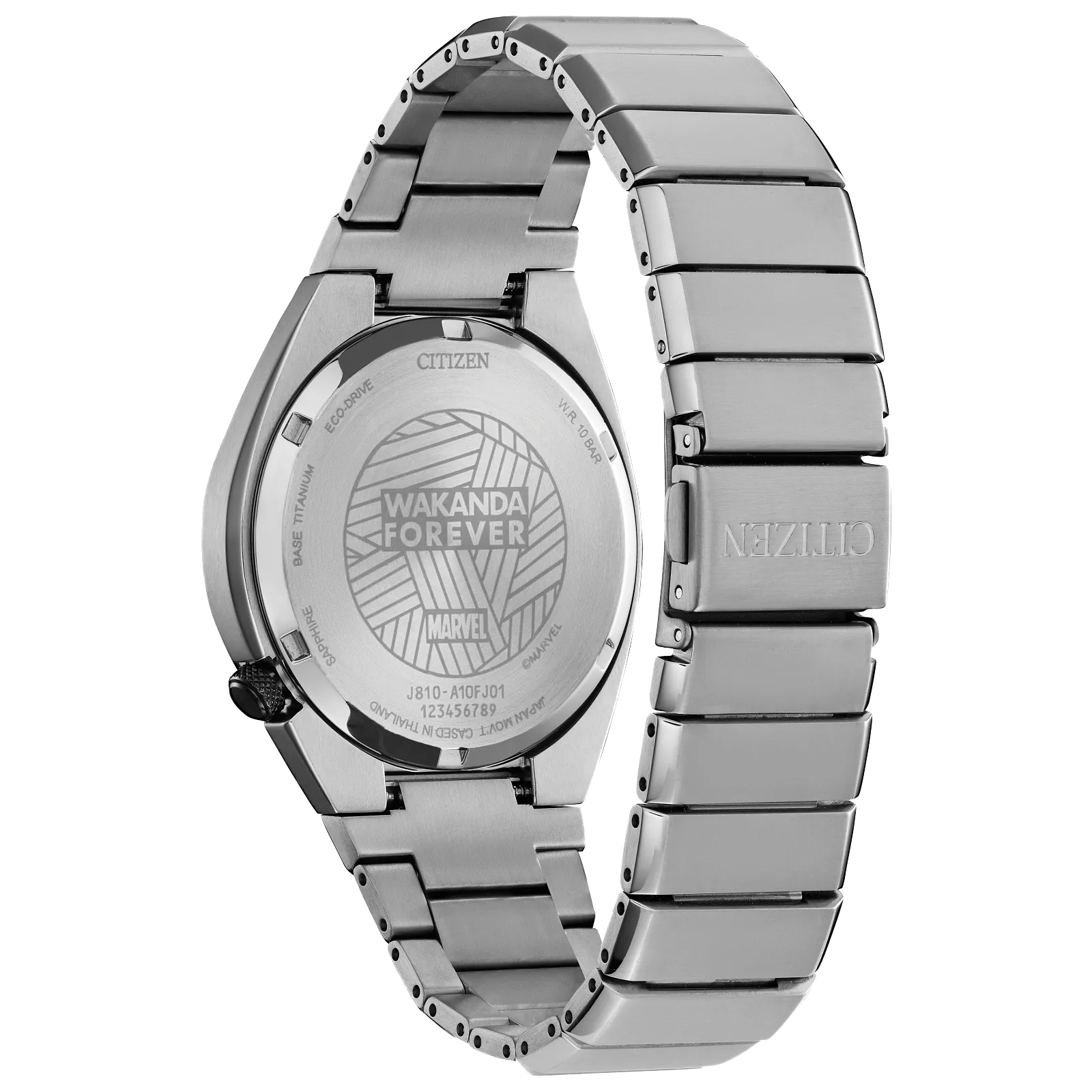 AW1668-50W Citizen Black Panter Marvel Edition de hombre pulsera de acero inoxidable Eco-drive - Image 7