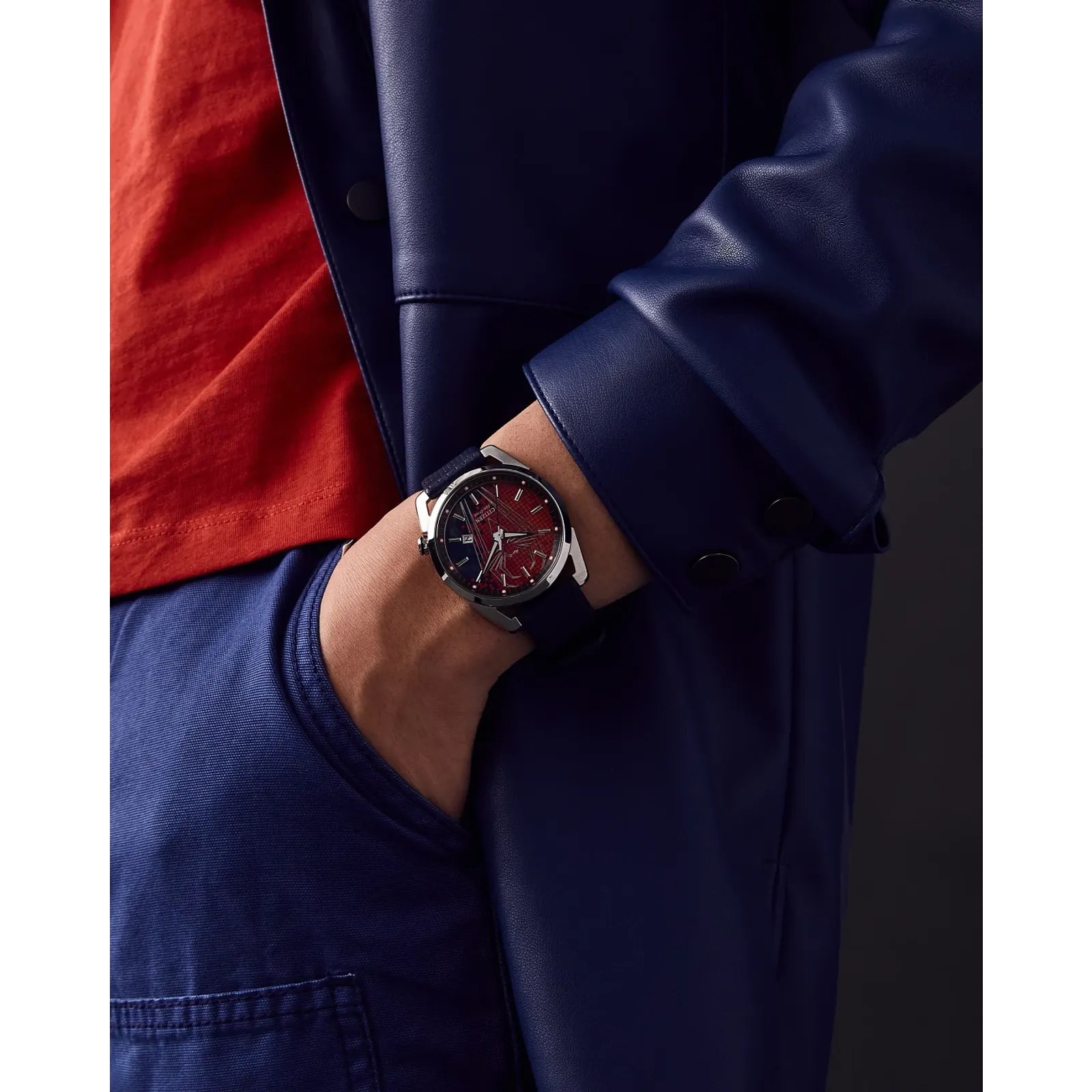 AW1680-03W Citizen Spider-Man Marvel Edition Eco-drive de hombre pulsera de cuero - Image 4