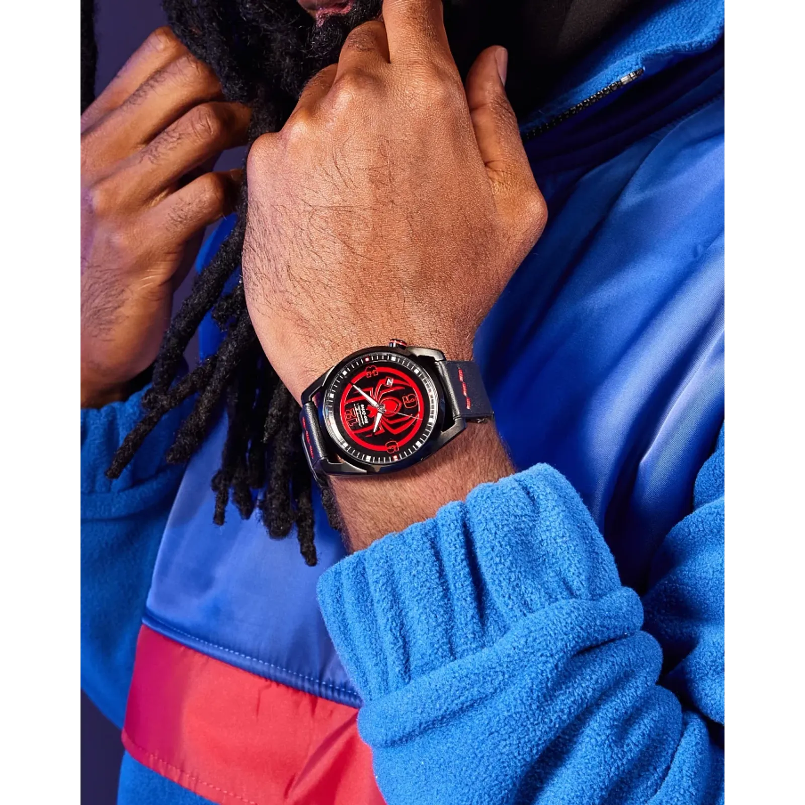 AW1685-00W Citizen Spider-Man Miles Morales Marvel Edition de caballero pulsera de piel Eco-drive - Image 4