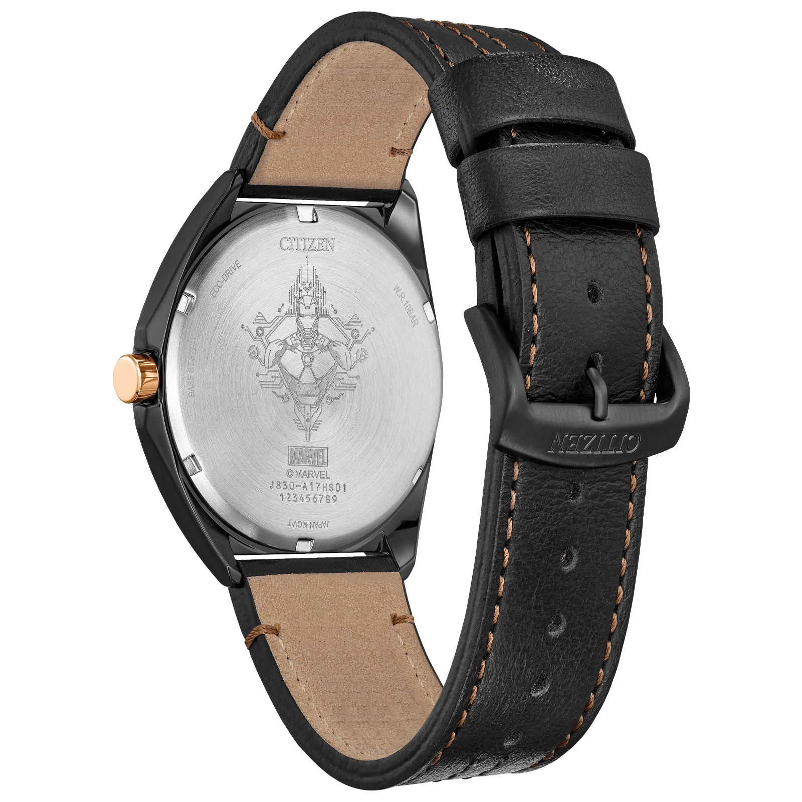 AW2075-05W Citizen Tony Stark Iron Man Edición Marvel de caballero pulsera de cuero Eco-drive - Image 6