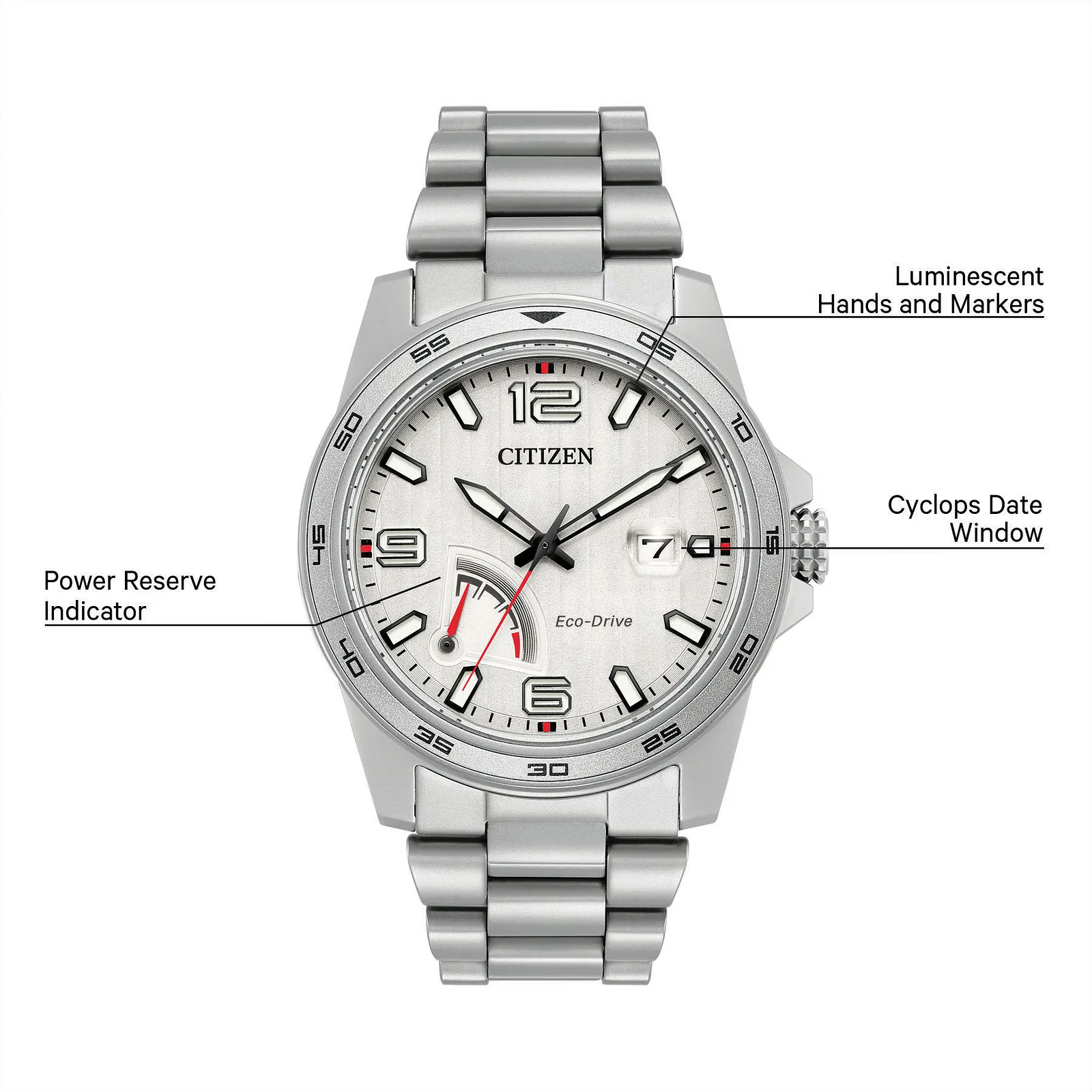 AW7031-54A Reloj Citizen PRT Eco-drive de hombre pulsera de metal 42 mm - Image 4
