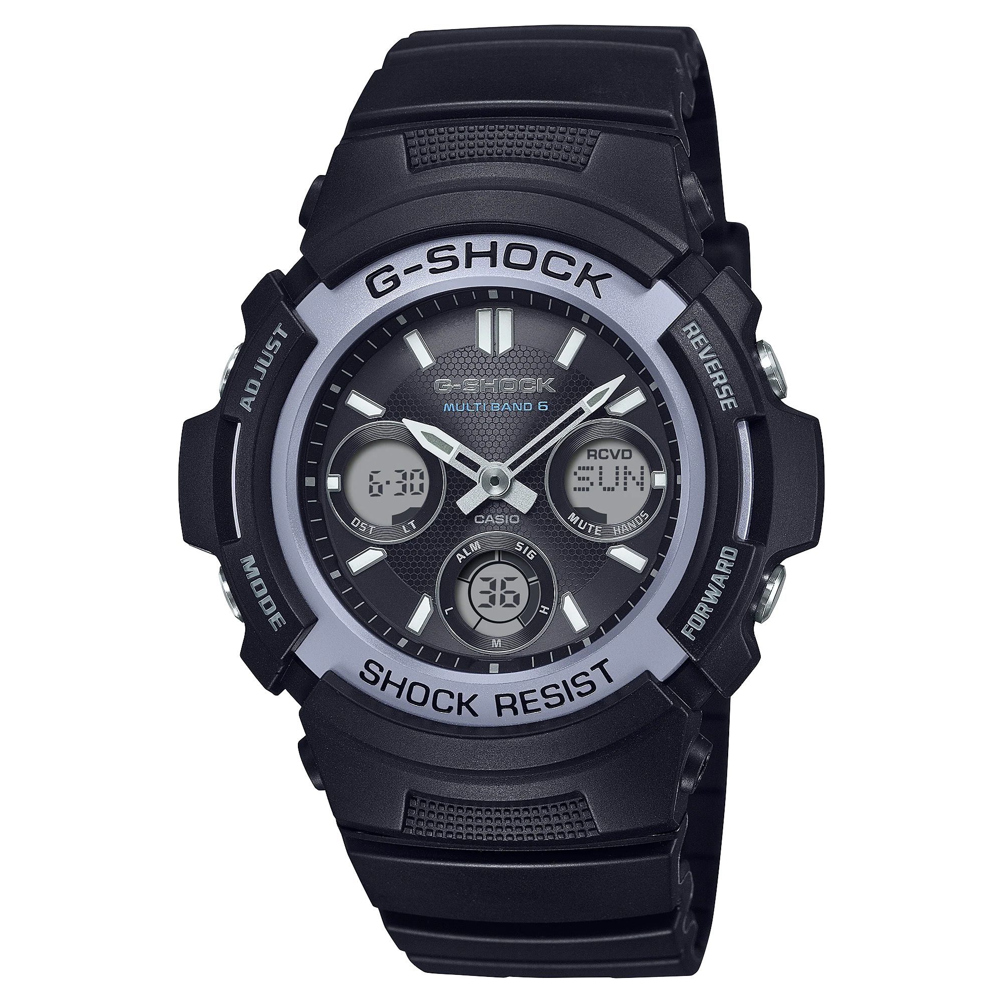 AWG-M100FP-1A2CF Reloj G-Shock de hombre banda de silicona doble hora