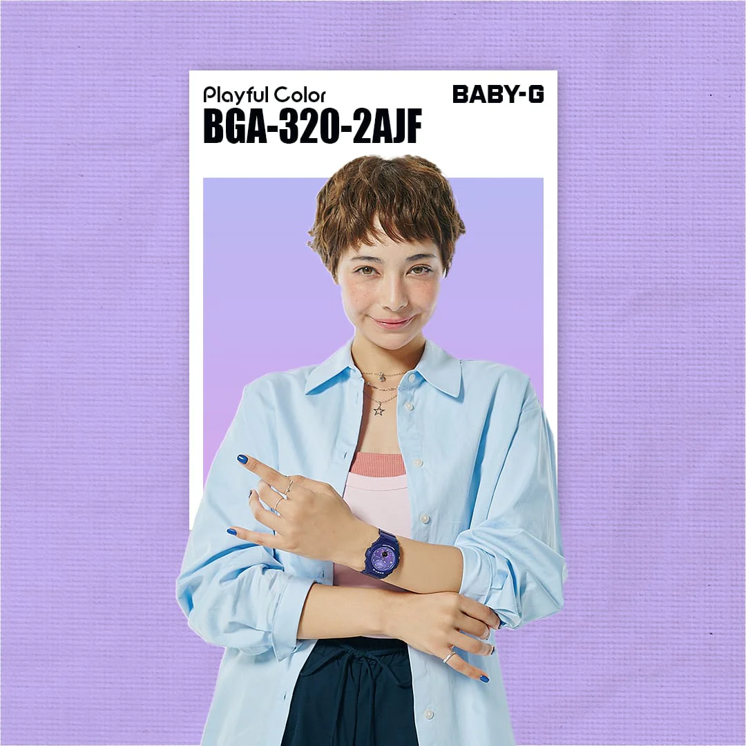 BGA-320-2A Baby-G reloj para señorita pulsera de caucho doble hora - Image 4