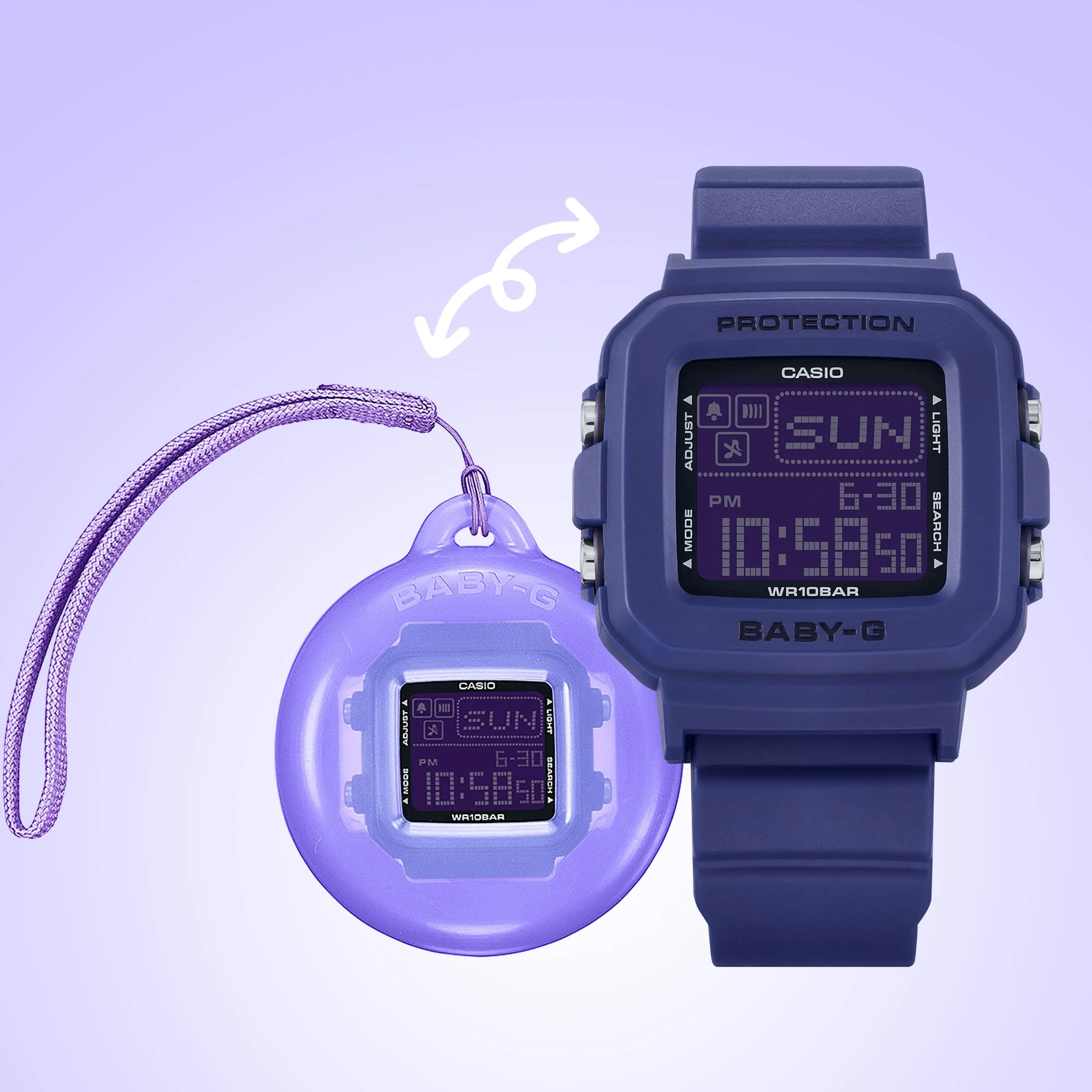 BGD-10K-2 Reloj Baby-G Digital para Dama Correa de Caucho - Image 7