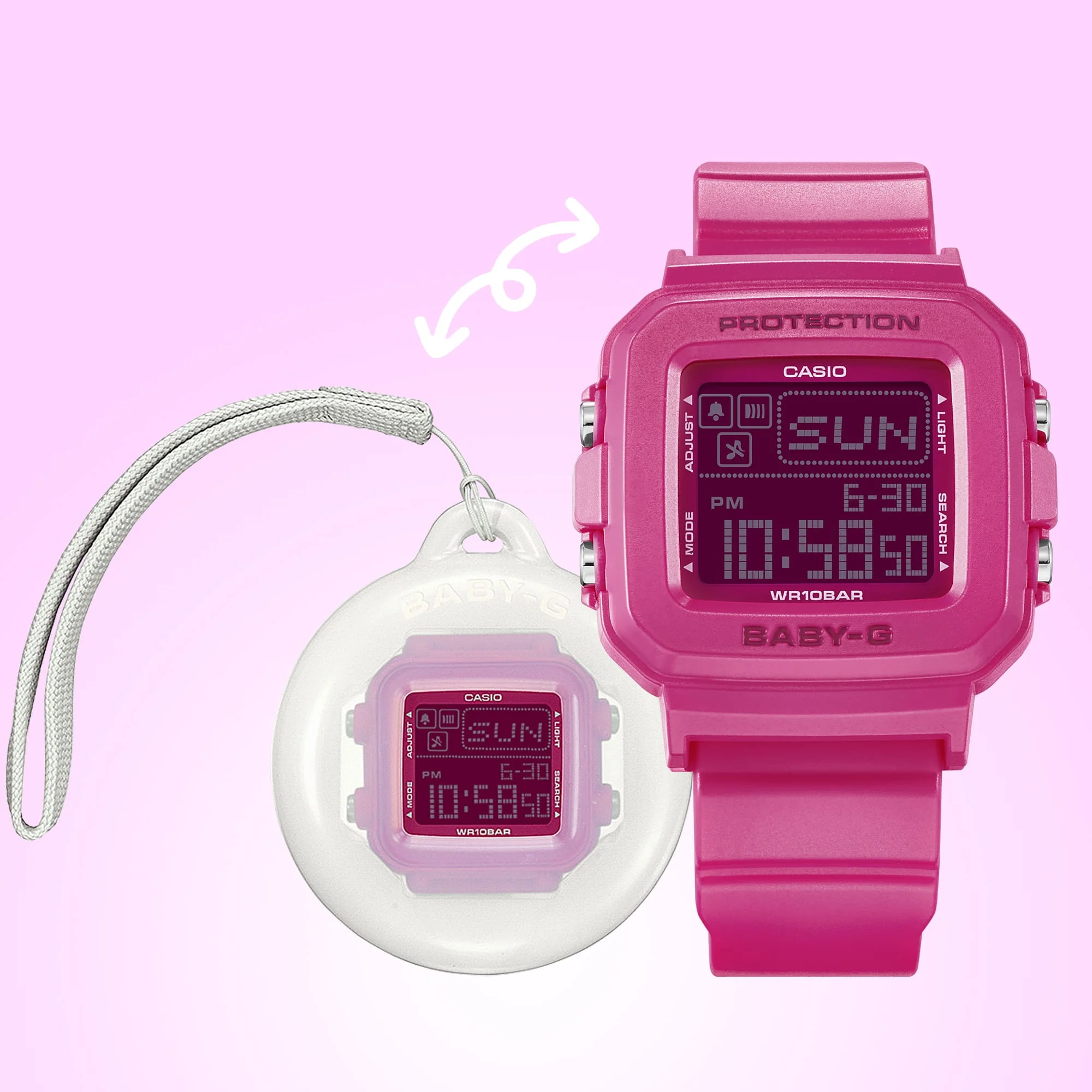 BGD-10K-4 Reloj Baby-G Digital para Dama Correa de Caucho - Image 3