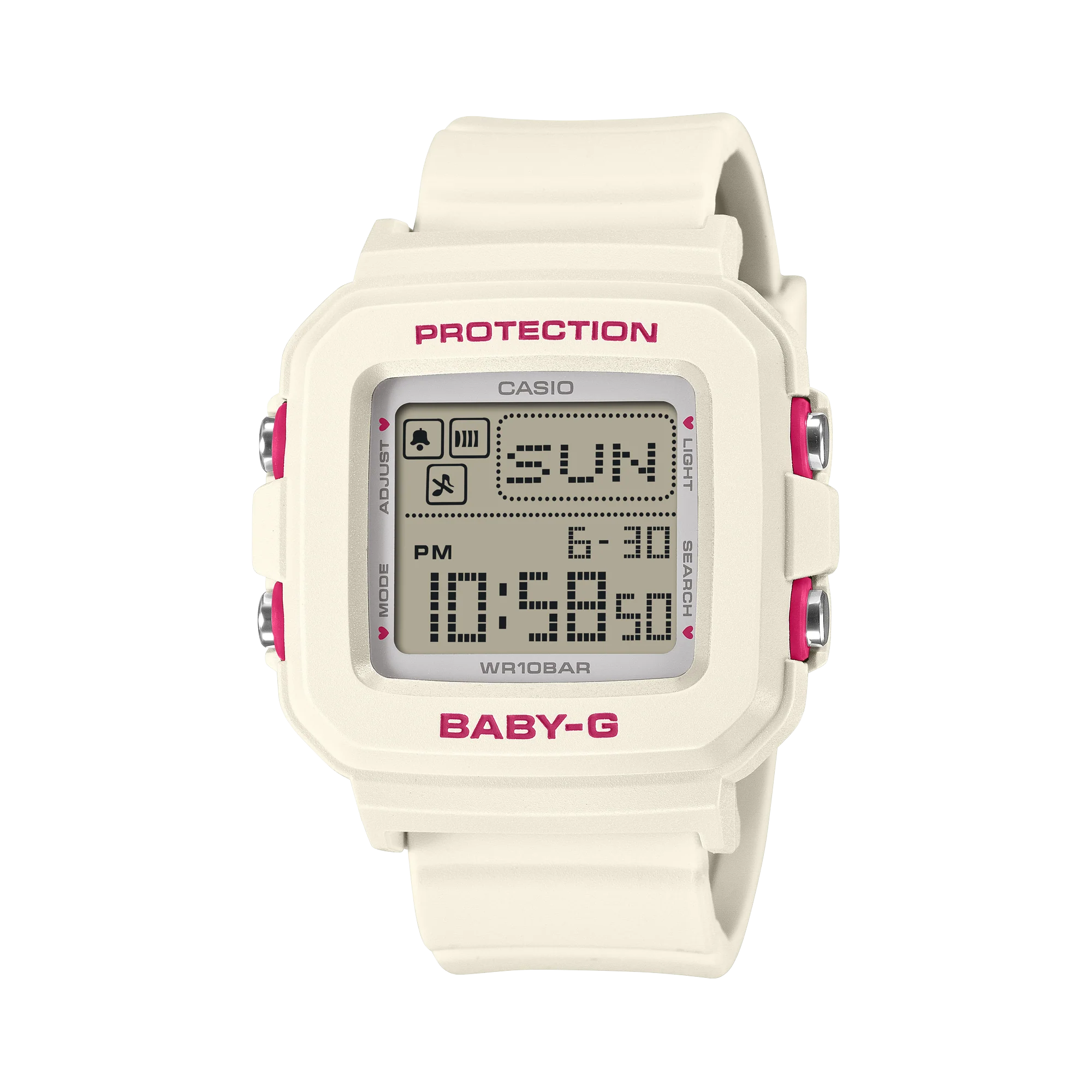 BGD-10KH-7 Reloj Baby-G de dama correa de caucho digital
