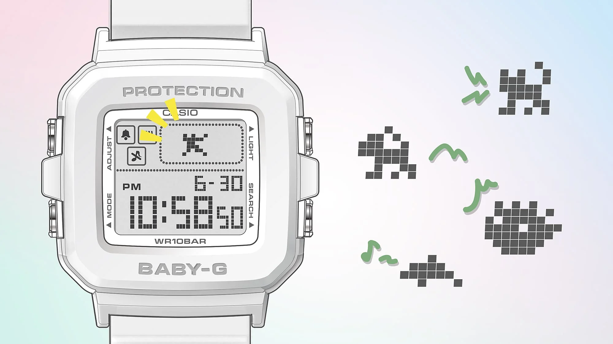 BGD-10L-7 Baby-G dama pulsera de resina digital - Image 4
