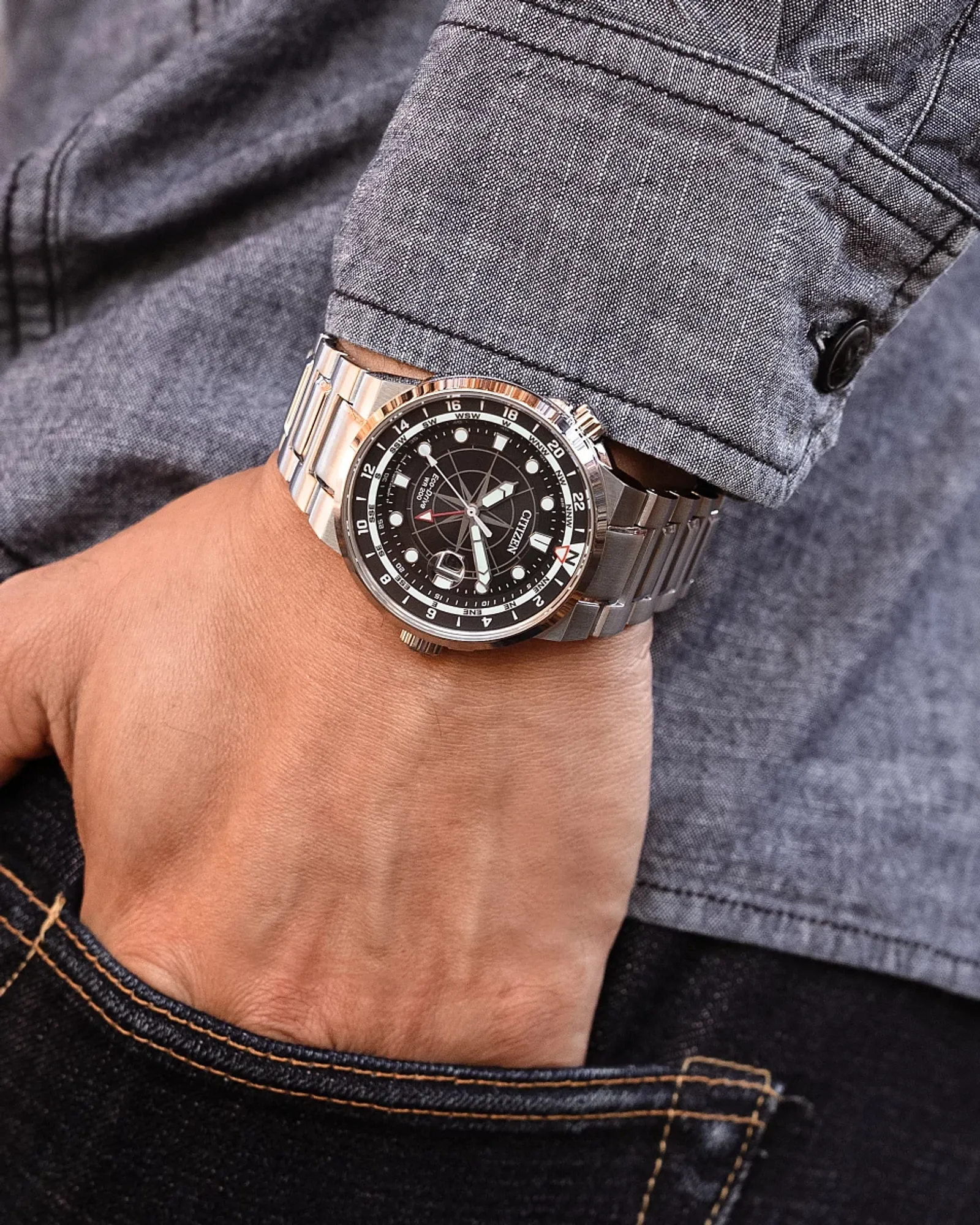 BJ7140-53E Reloj Citizen Eco-drive para hombre pulsera de metal - Image 5