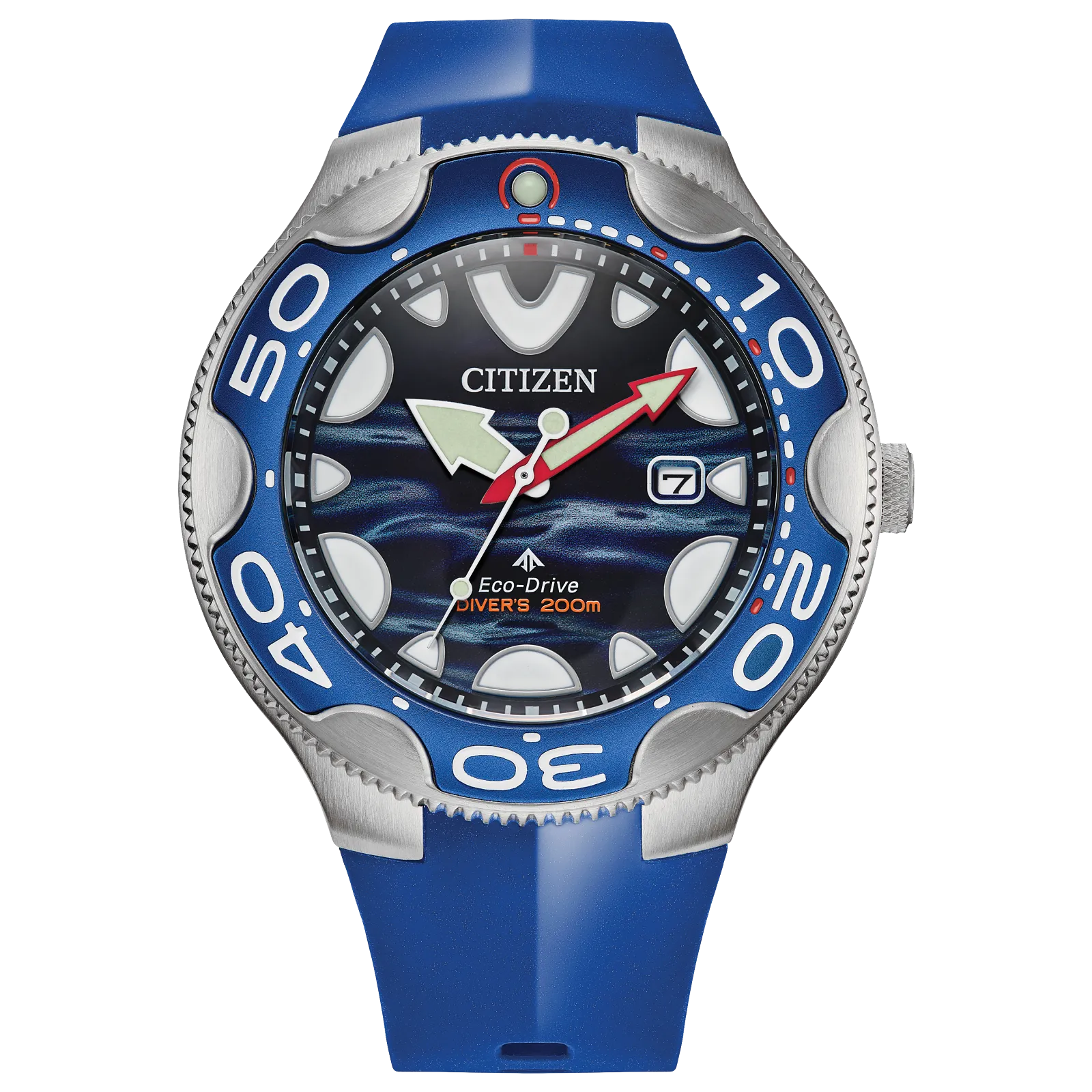 BN0238-02L Citizen Promaster Dive Blue Orca de hombre pulsera de caucho Eco-drive