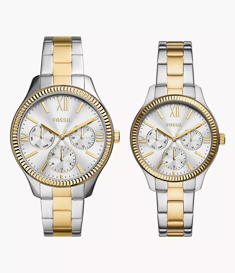 BQ2737SET Rye Set de Relojes para Caballero y Dama Análogo Pulsera de Acero Inoxidable