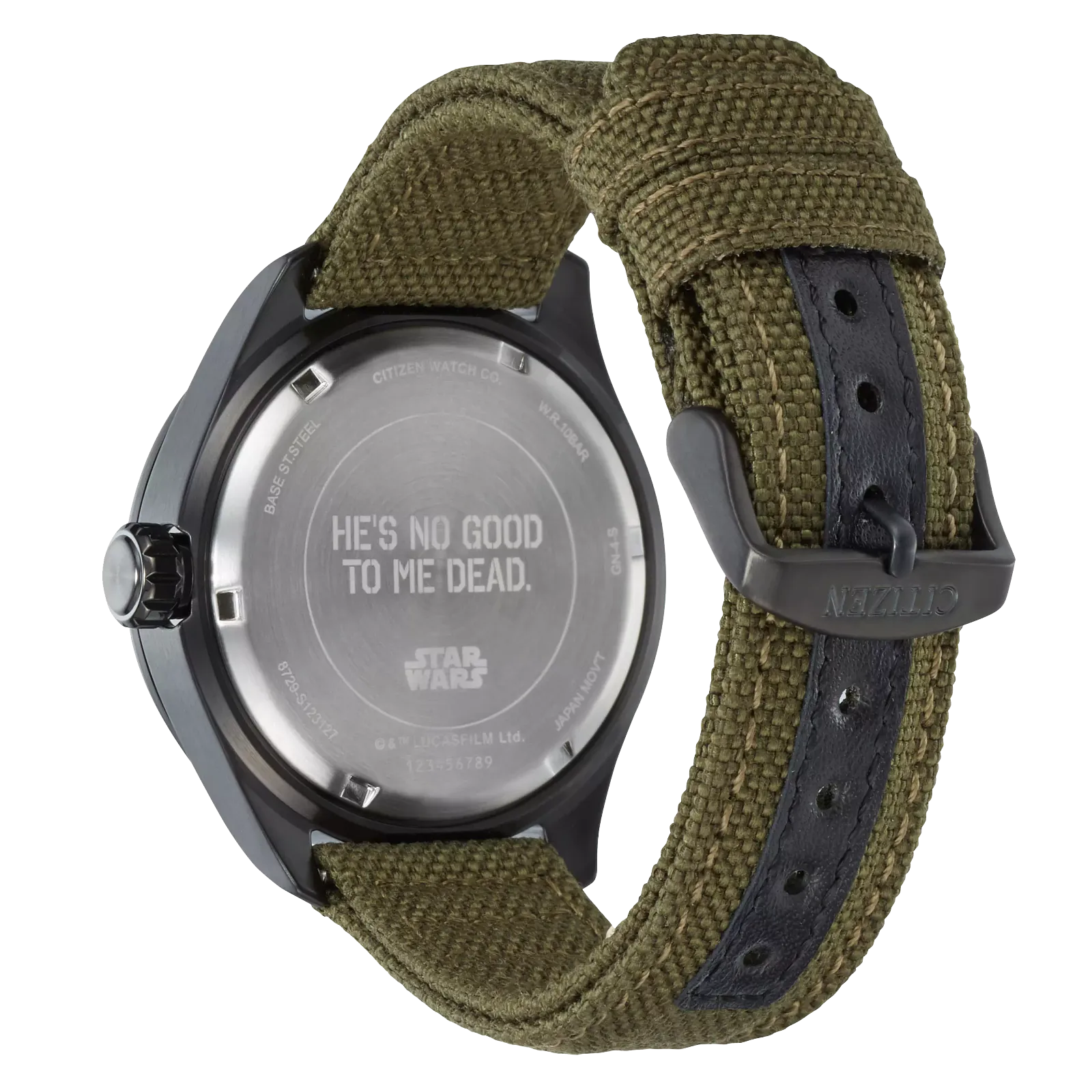 BU2058-00W Citizen Boba Fett Star Wars Eco-drive de hombre pulsera de tela - Image 4