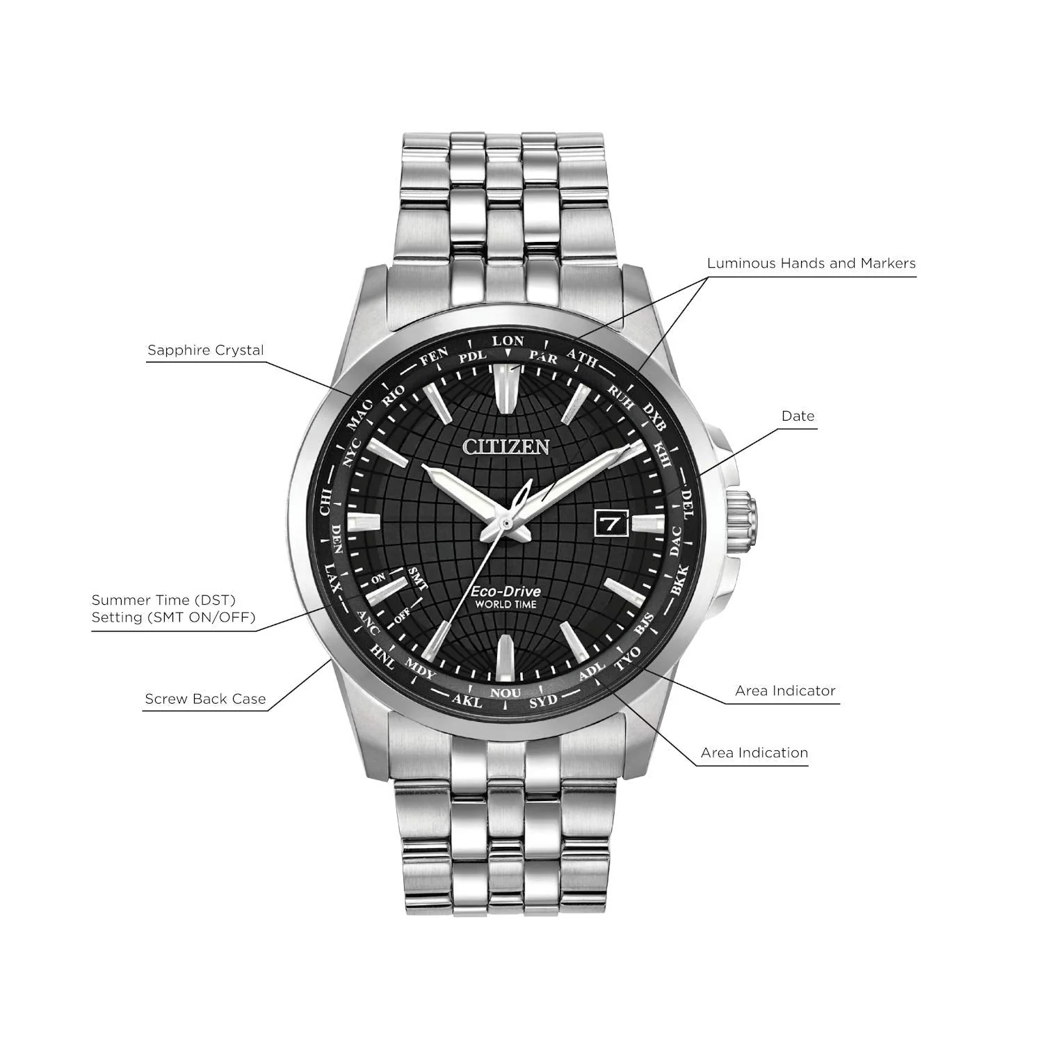BX1000-57E Reloj Citizen World Time de hombre Eco-Drive - Image 2