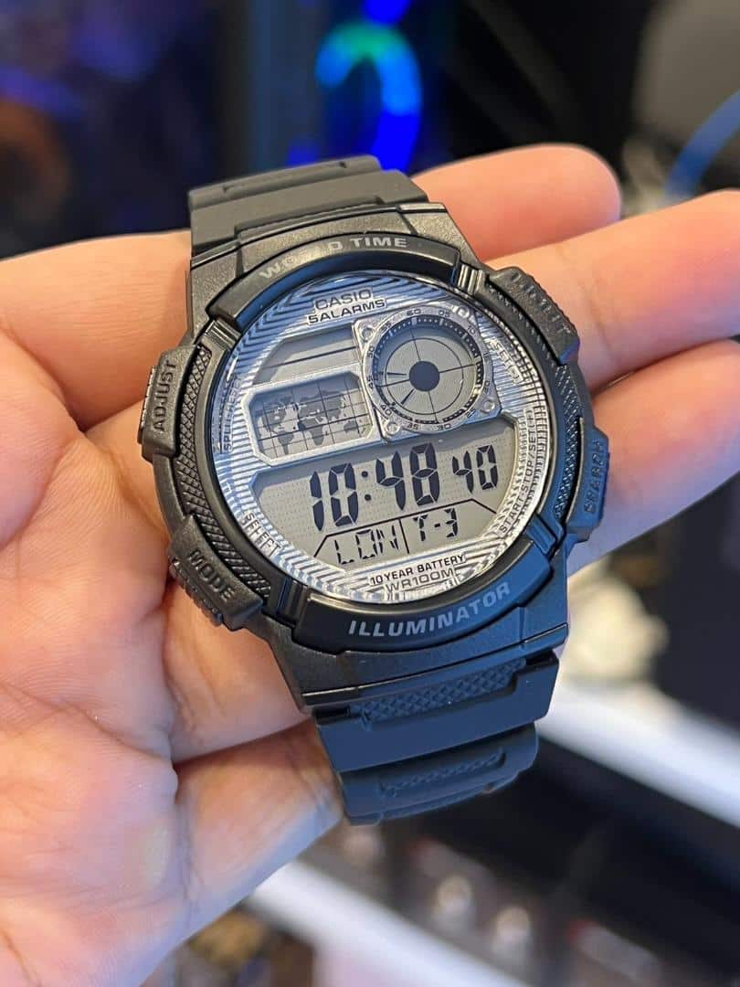 AE-1000W-7AV Reloj Casio para Hombre, Illuminator Hora Mundial 10 Años de Batería - Image 4