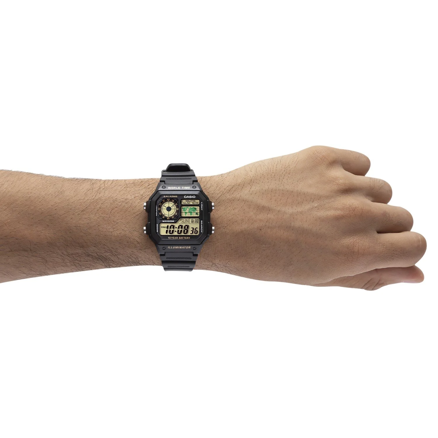 AE-1200WH-1BV Reloj Casio para Caballero, Illuminator Hora Mundial 10 Años de Batería - Image 5