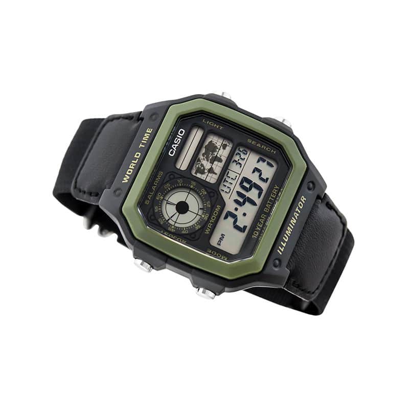 AE-1200WHB-1BV Reloj Casio para Hombre, Illuminator Hora Mundial 10 Años de Batería - Image 4