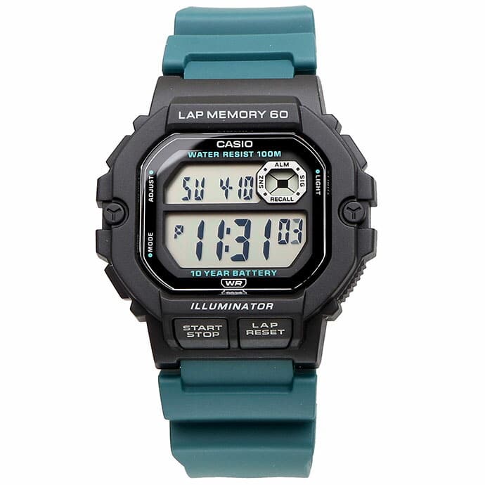 WS-1400H-3AV Reloj Casio para Caballero, 10 Años de Batería, Lap Memory 60 - Image 5