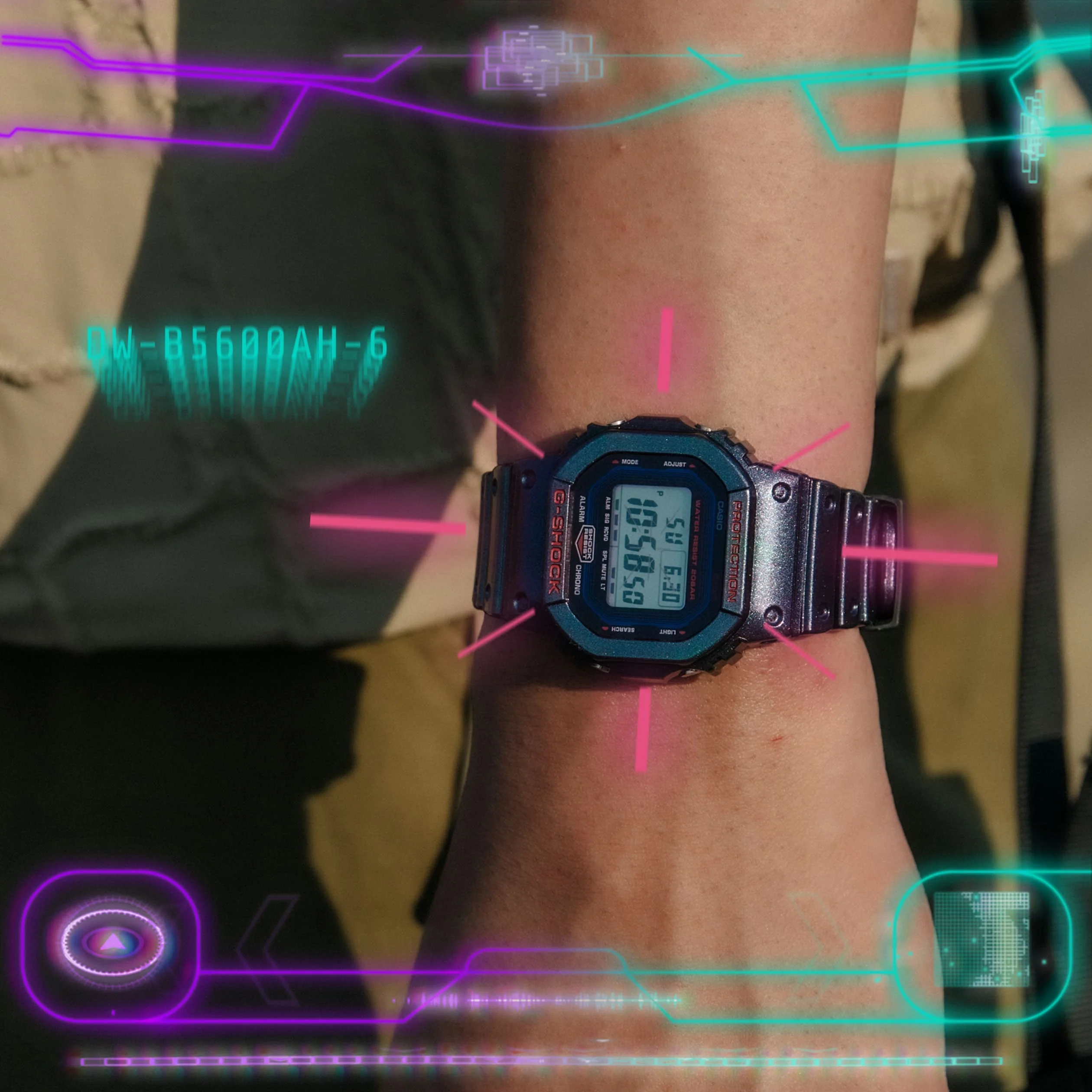 DW-B5600AH-6 Reloj G-Shock de hombre pulsera de resina bluetooth - Image 4