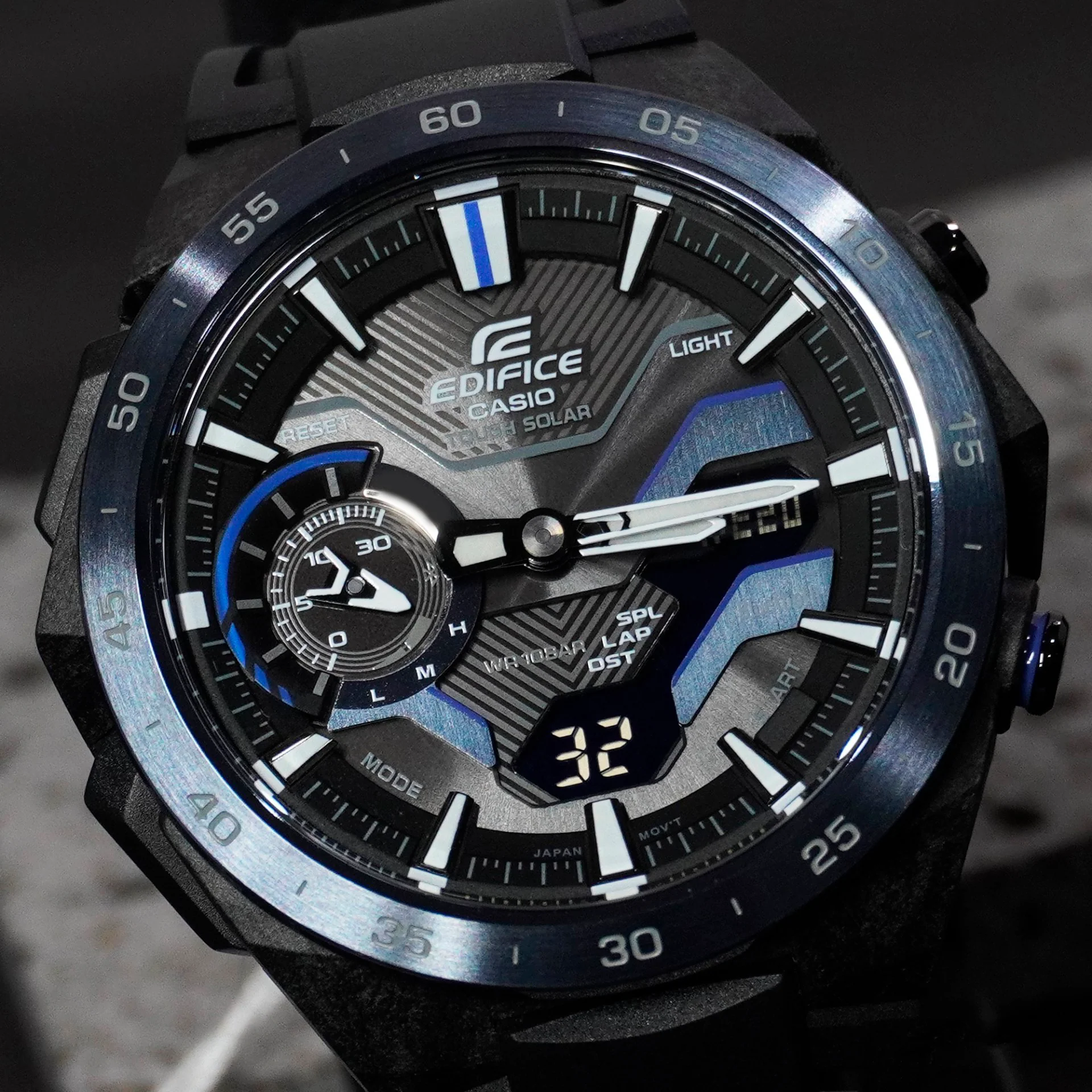 ECB-2200PB-1A Reloj Edifice Windflow de hombre banda de silicona - Image 3