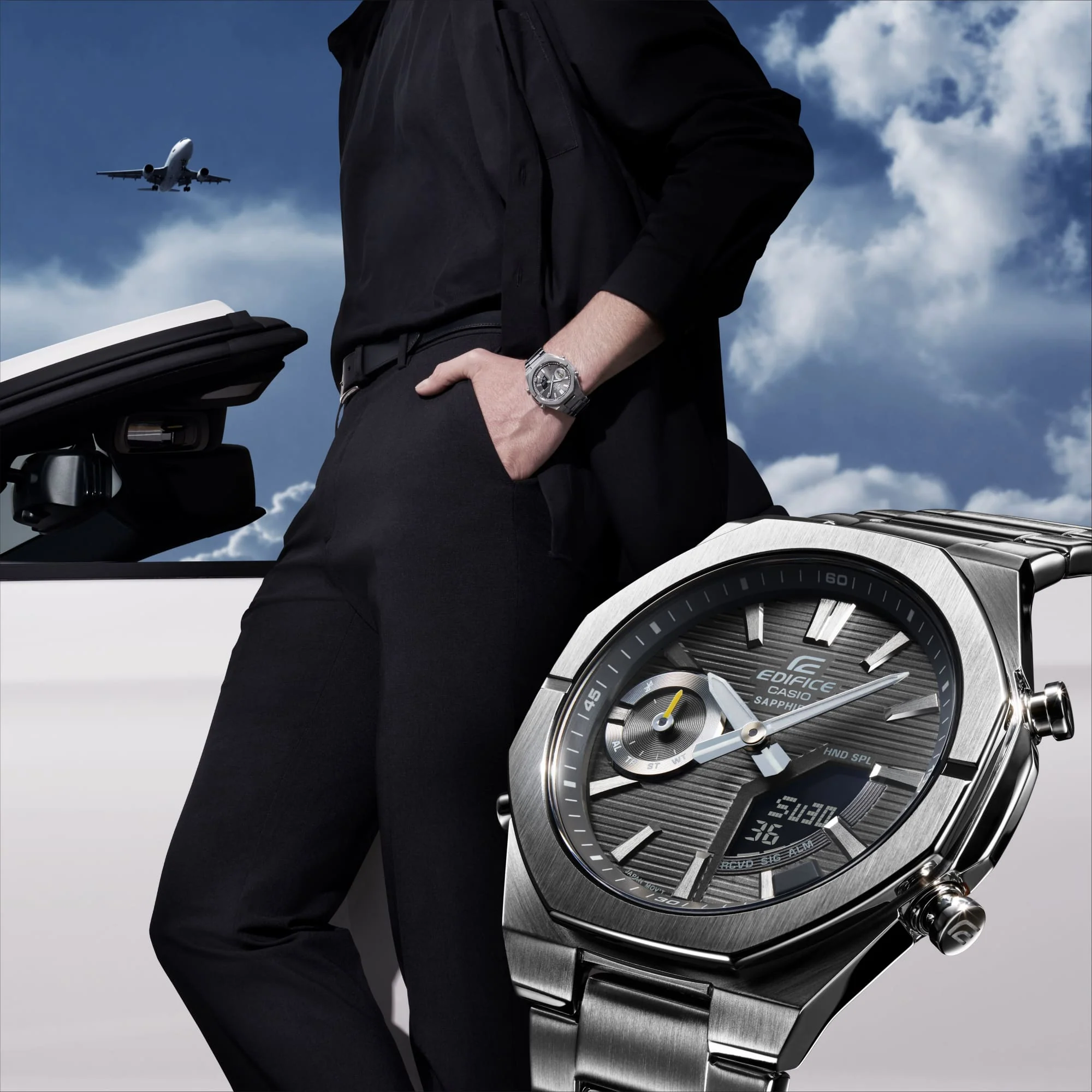 ECB-S10D-8A Edifice Bluetooth reloj de caballero pulsera de metal cristal zafiro - Image 6