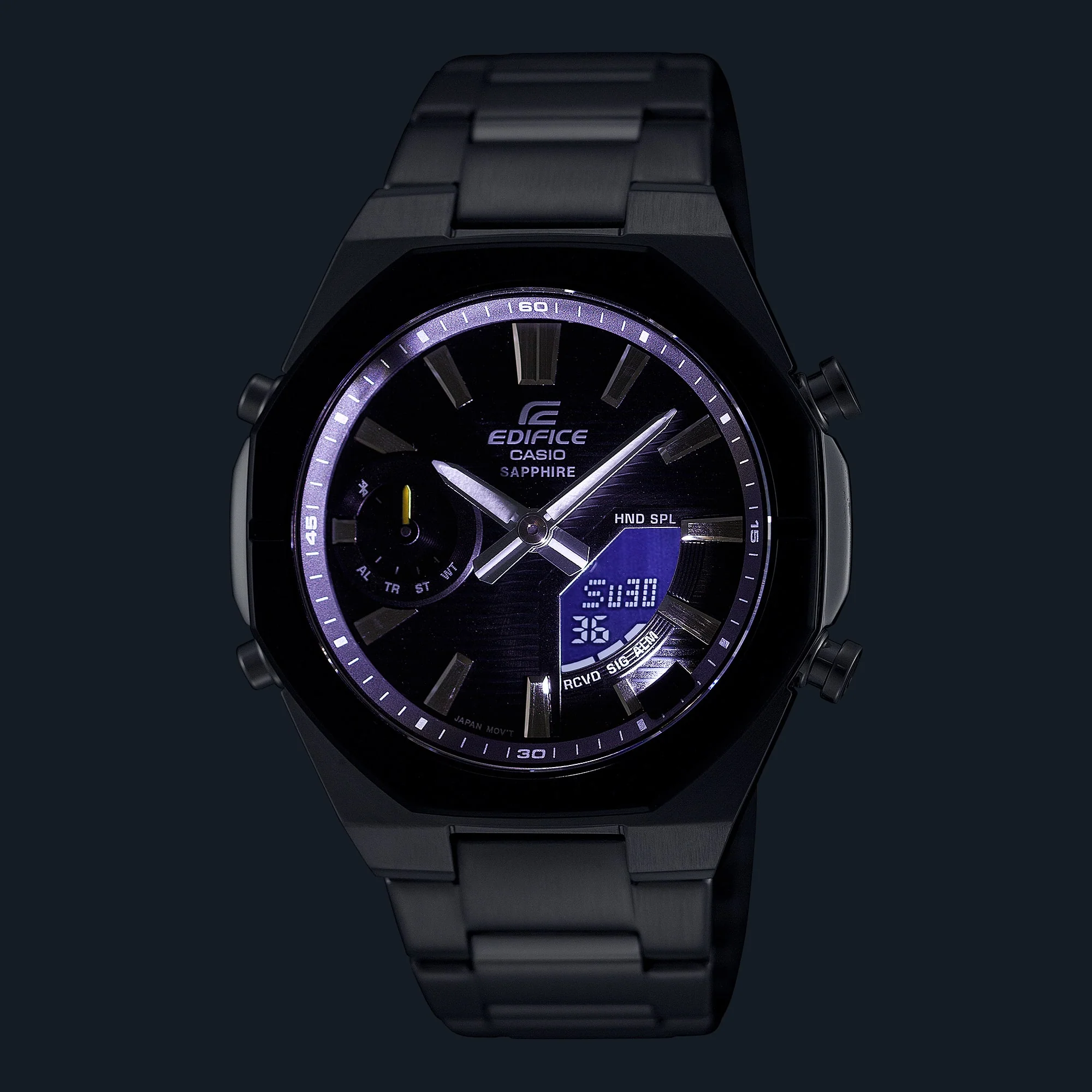 ECB-S10DB-1A Reloj Edifice Bluetooth de caballero pulsera de metal cristal zafiro - Image 4