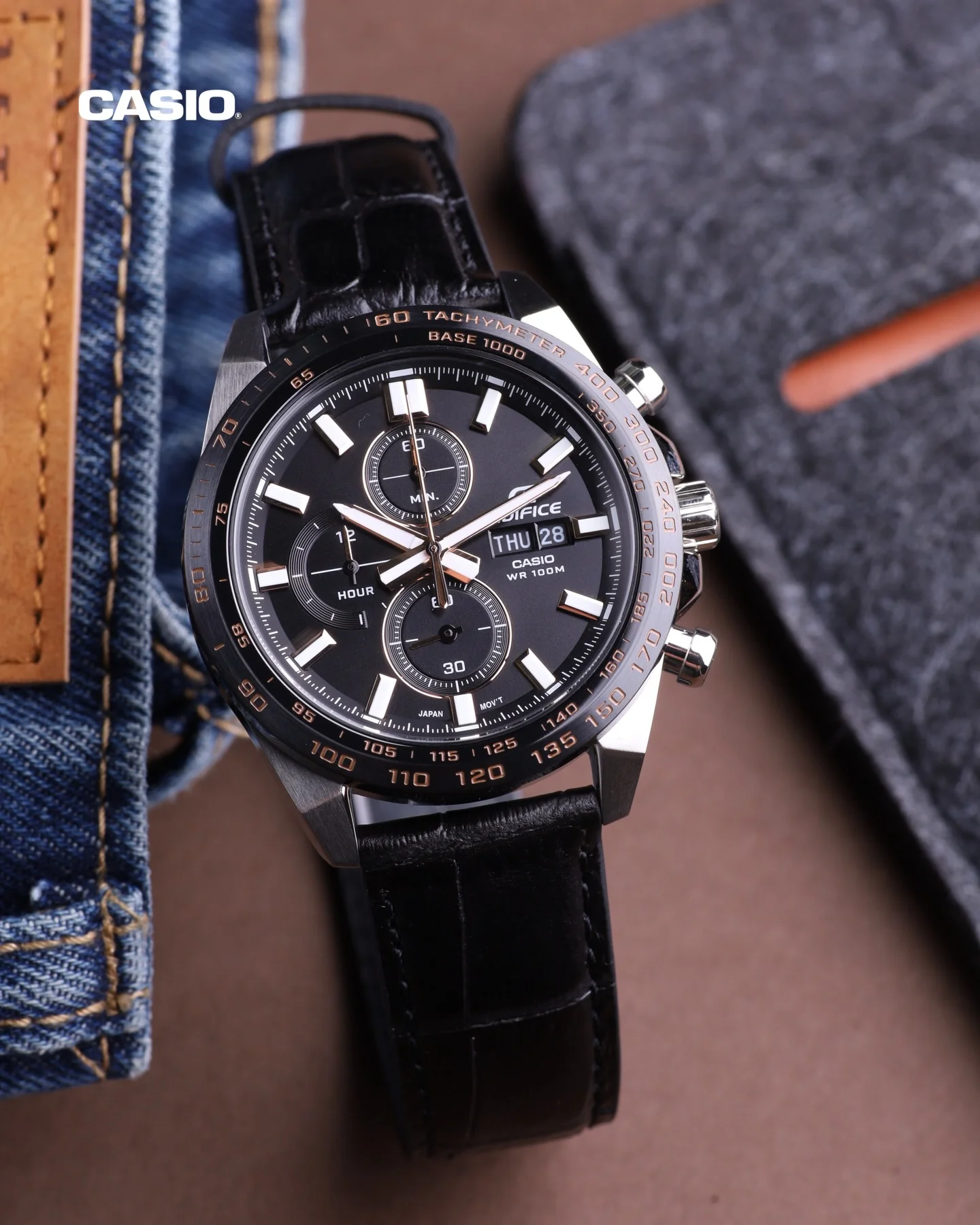 EFR-574BL-1AV Reloj Edifice de hombre correa de piel - Image 3