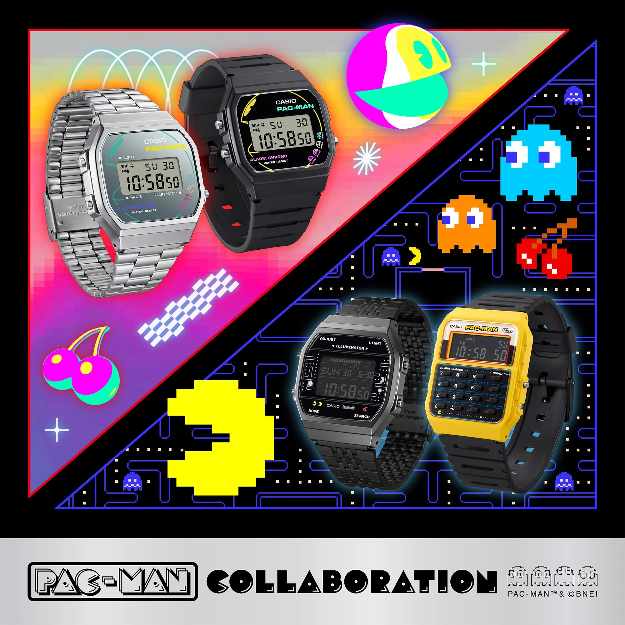 F-91WPC-1A Casio Pac-Man correa de resina unisex - Image 9