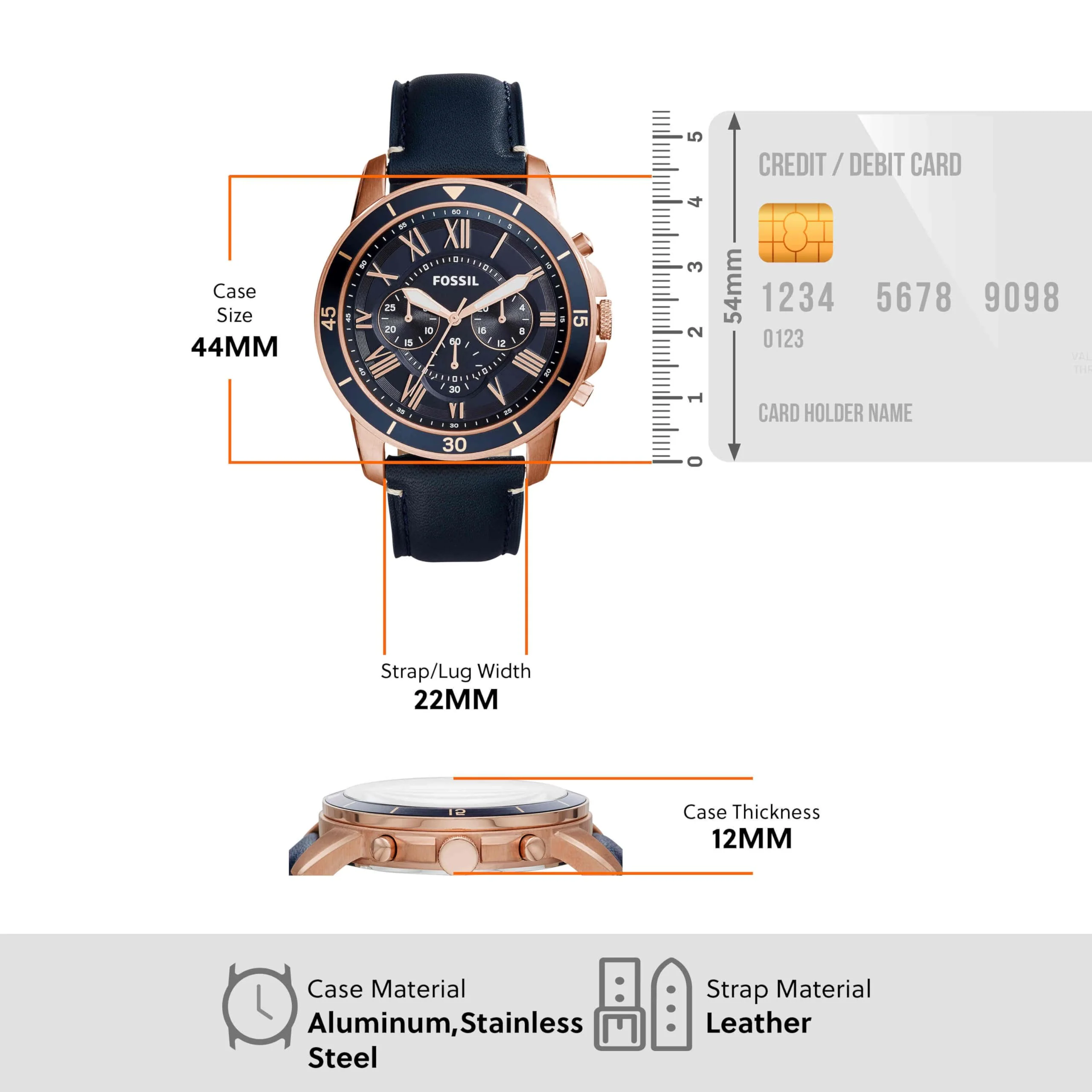 FS5237 Reloj Grant Sport de hombre correa de cuero - Image 3