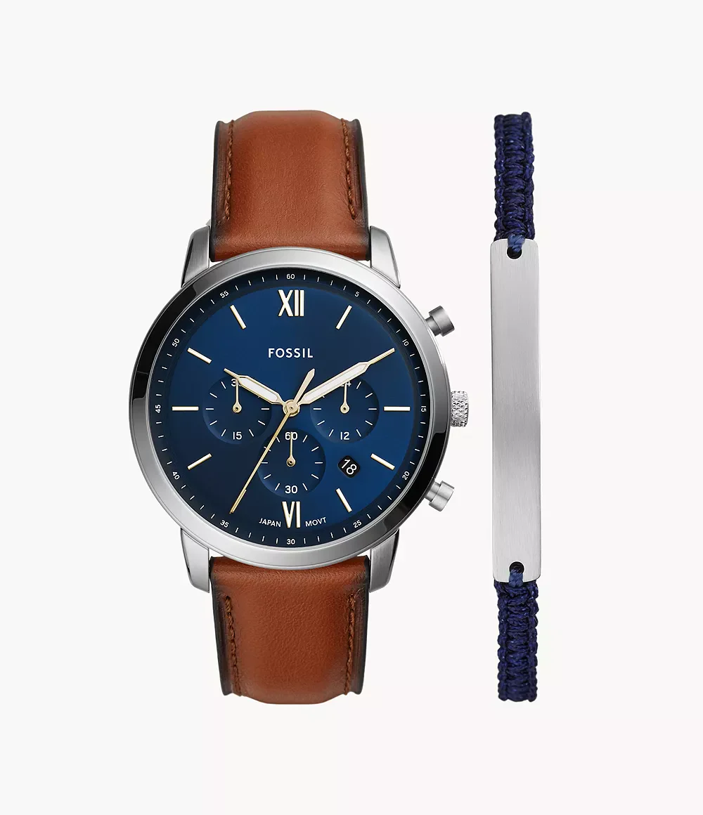 FS5708SET Reloj Fossil Neutra de hombre correa de cuero