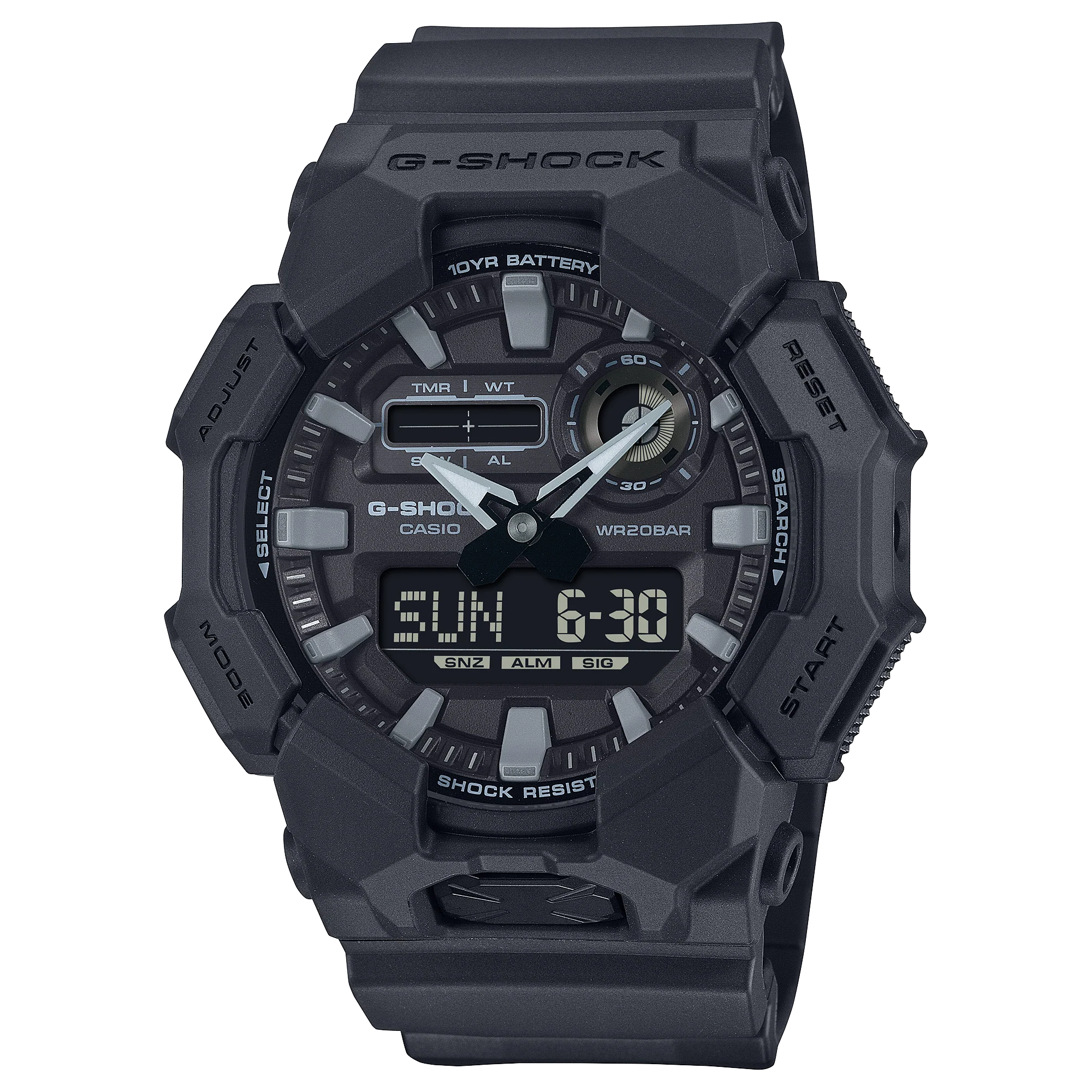 GA-010-1A1 Reloj G-Shock de caballero pulsera de resina 10 años de batería
