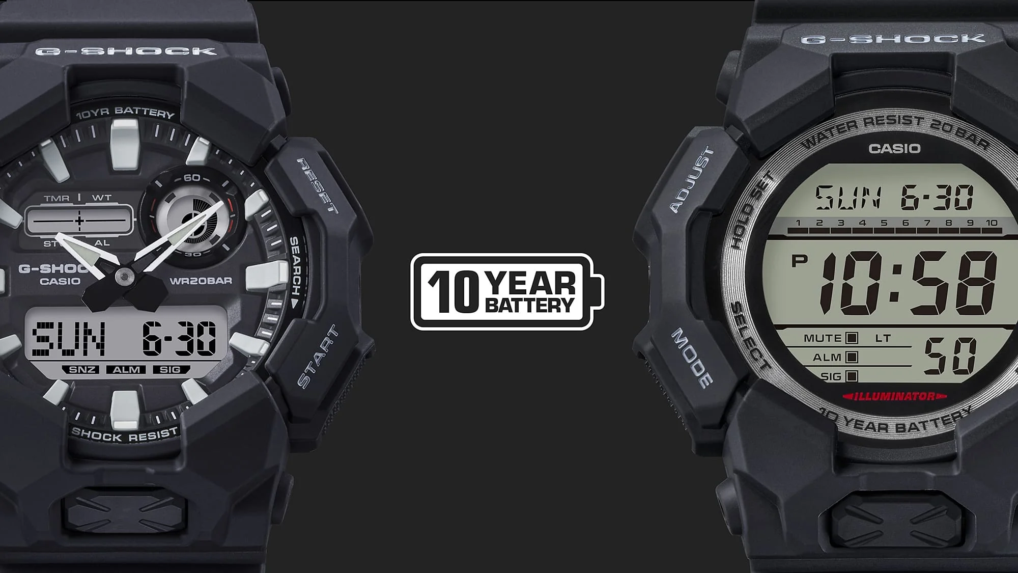 GA-010-1A1 Reloj G-Shock de caballero pulsera de resina 10 años de batería - Image 4