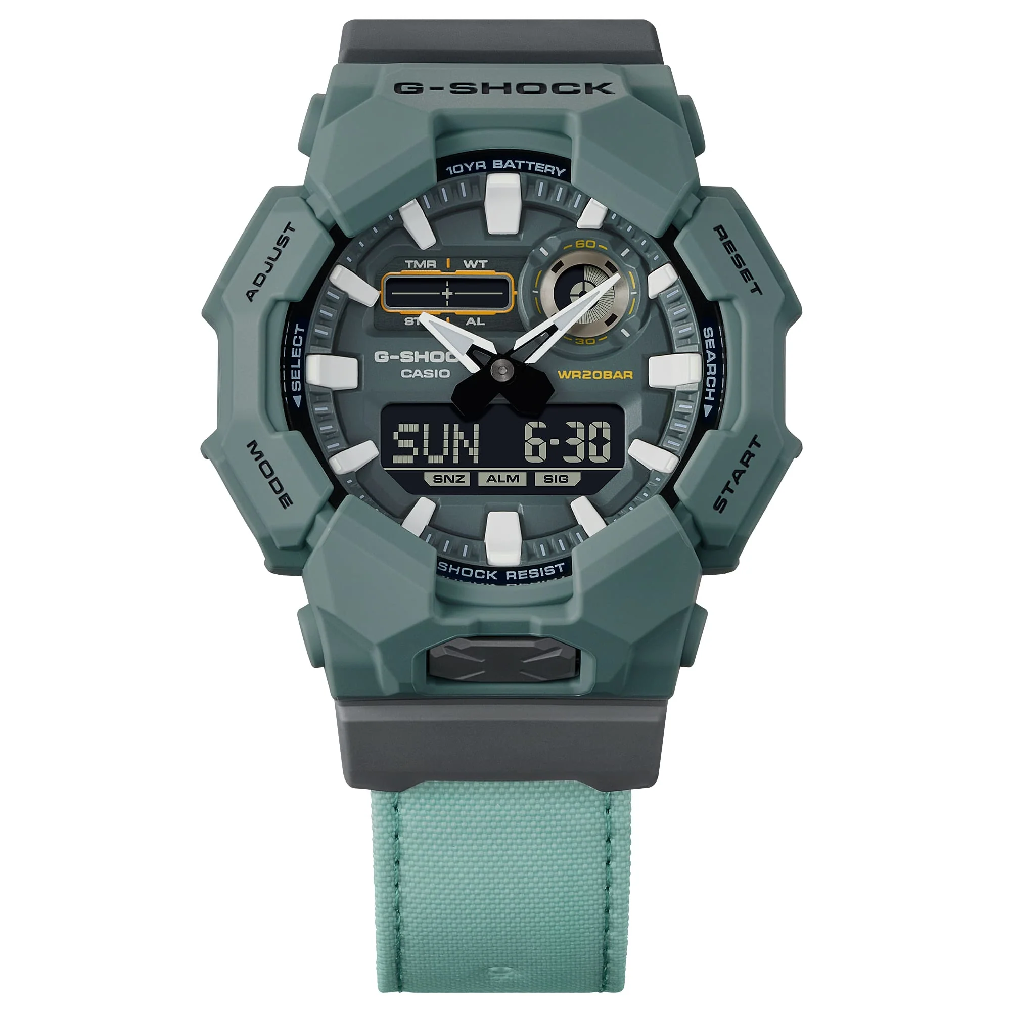 GA-010CE-2A Reloj G-Shock de hombre correa de tela 10 años de batería - Image 3