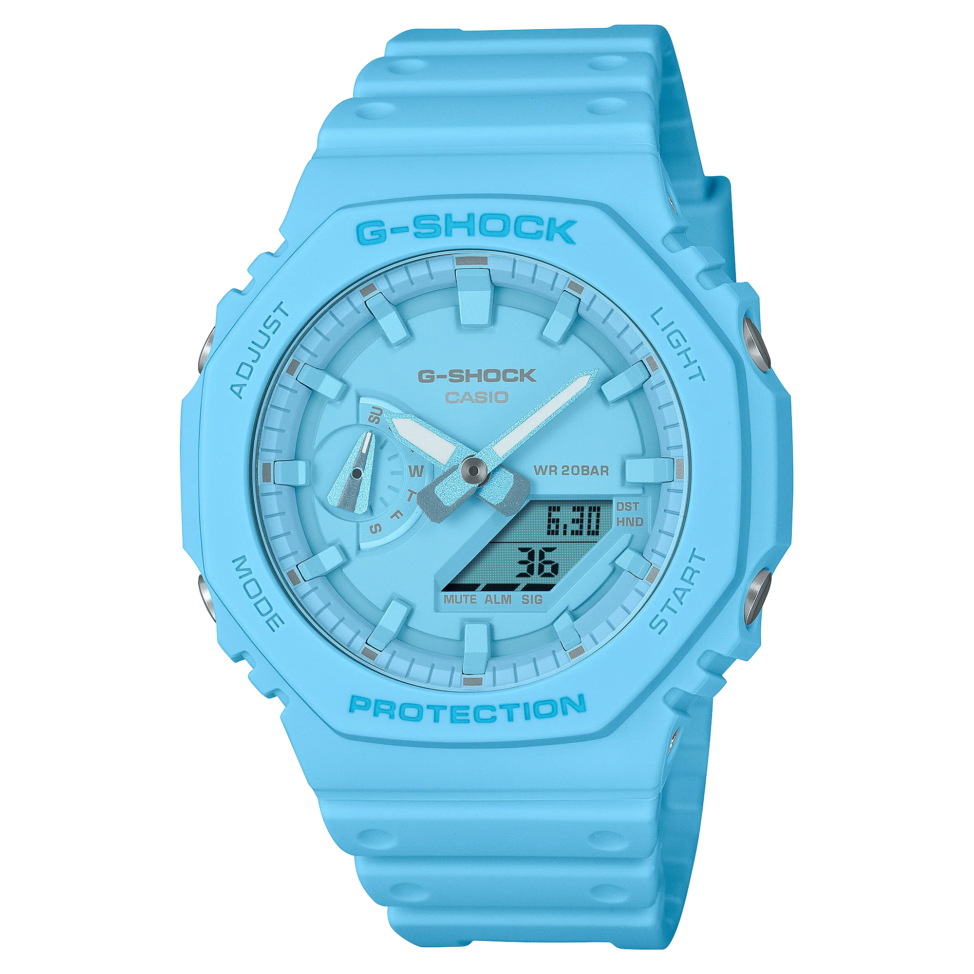 GA-2100-2A2 Reloj G-Shock Pulsera de Caucho para Hombre Doble hora