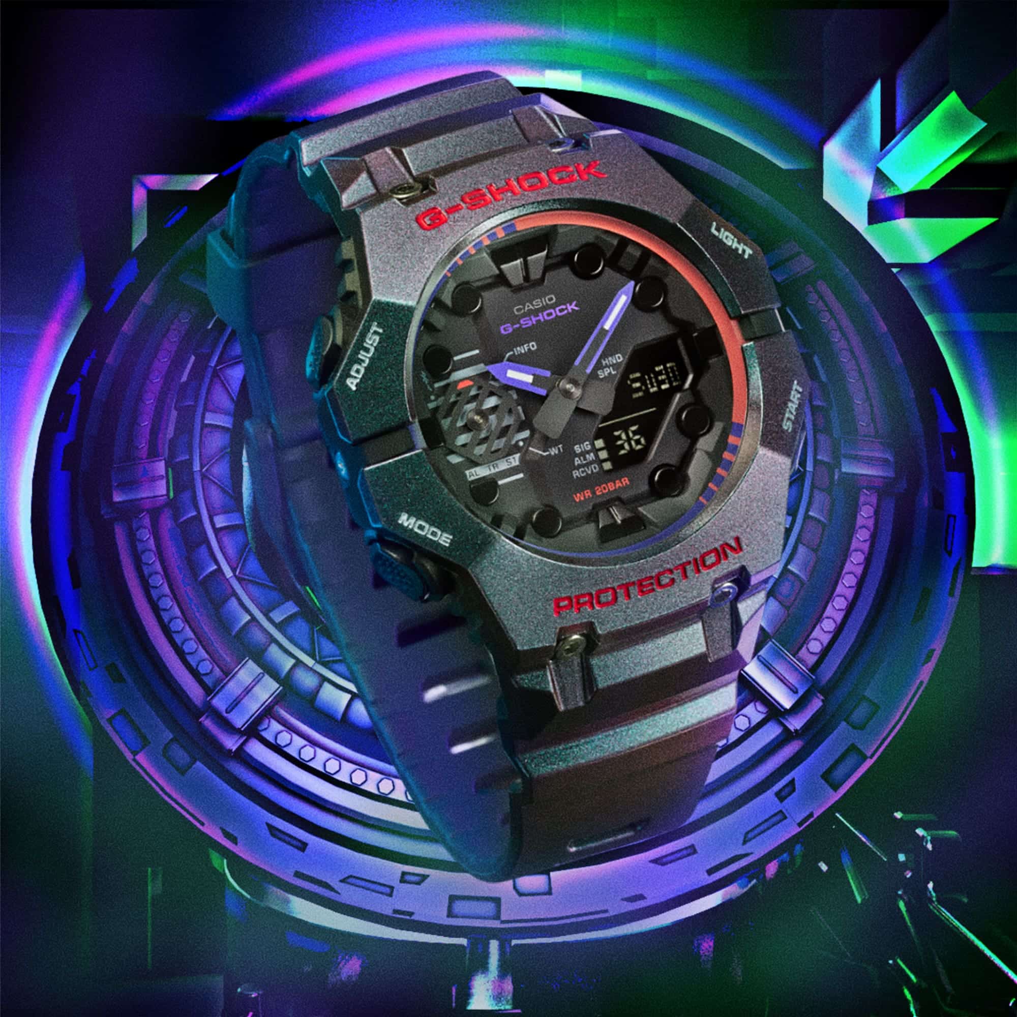 GA-B001AH-6A Reloj G-Shock Pulsera de Resina para Caballero Doble Hora con Bluetooth - Image 4