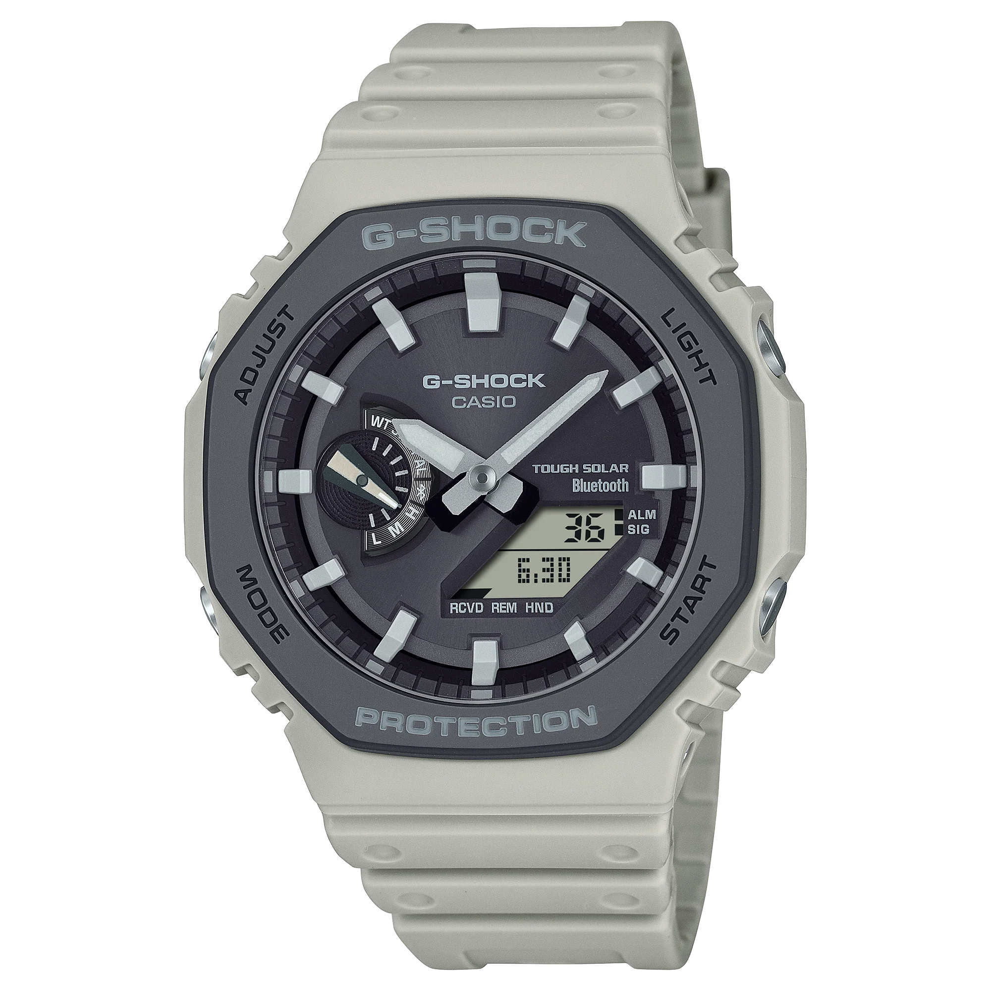 GA-B2100LUU-5A G-Shock reloj para caballero pulsera de caucho con bluetooth