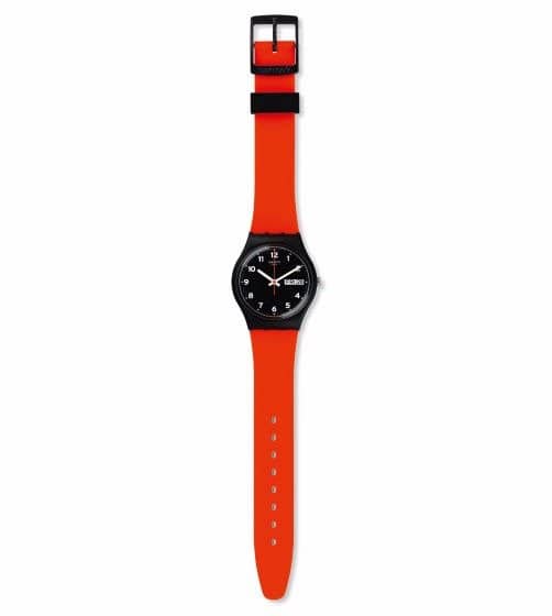 GB754 Swatch Red Grin Reloj Unisex Pulsera de Resina - Image 2